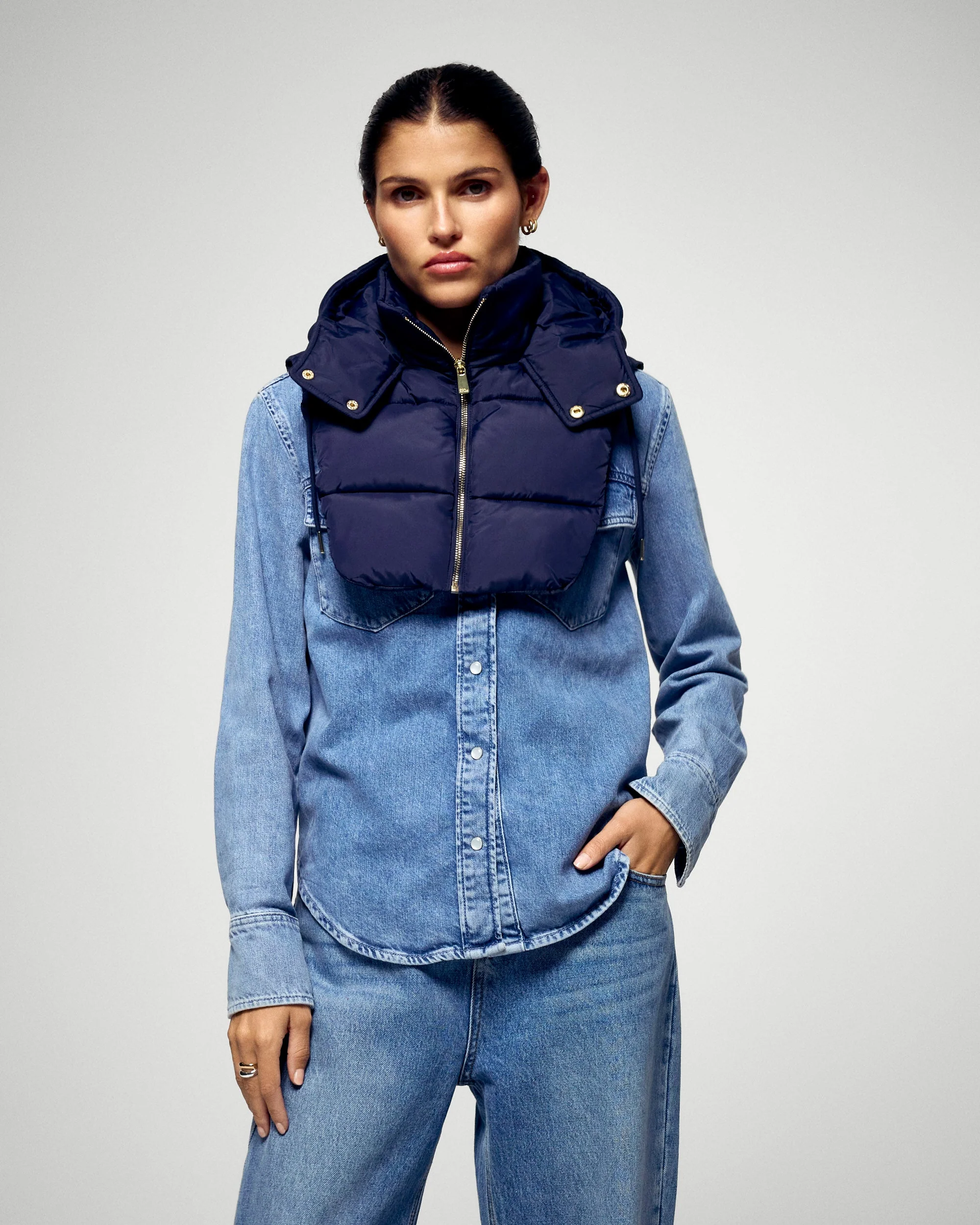 Hooded Collar (H25 / ACCESSOIRES / Navy)