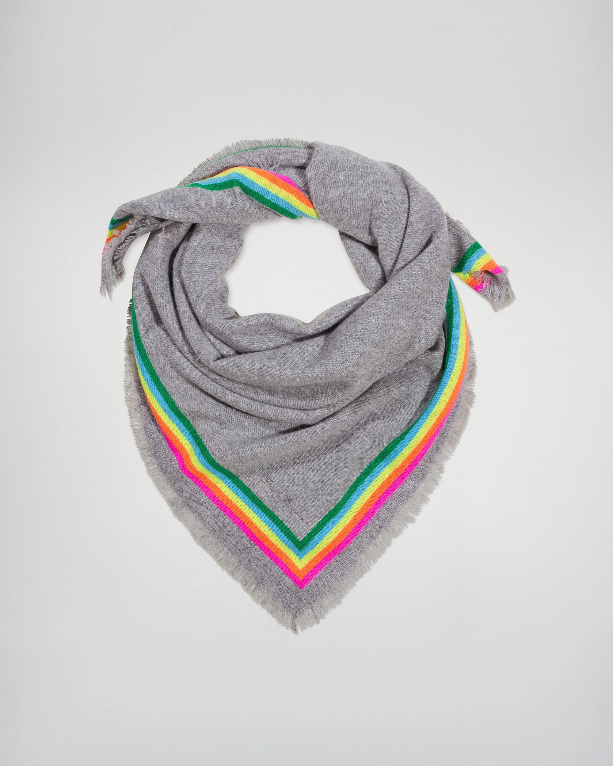 Multicolored Stripes Scarf (H25 / ACCESSOIRES / Dark Heather Gray) - Image 3