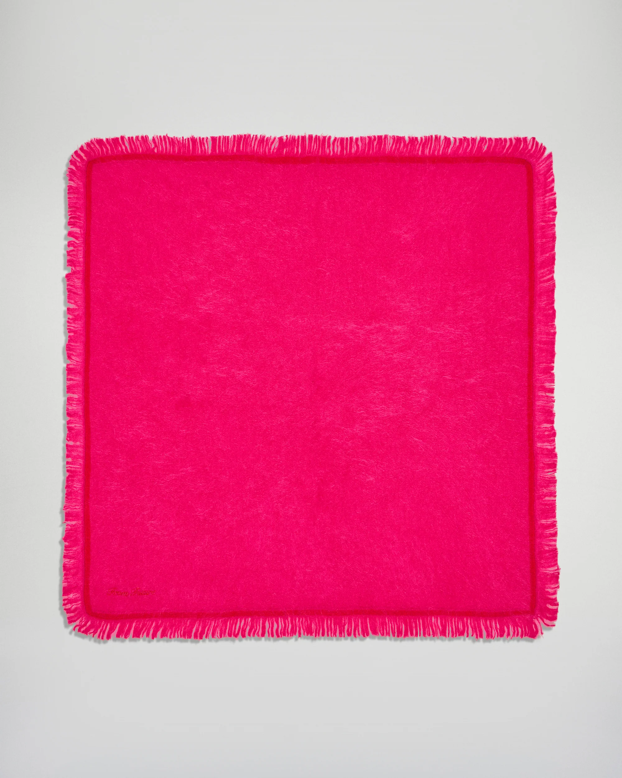 Regular Brushed Cashmere Scarf with Contrast Stripe (H25 / ACCESSOIRES / Raspberry Pink) - Image 4