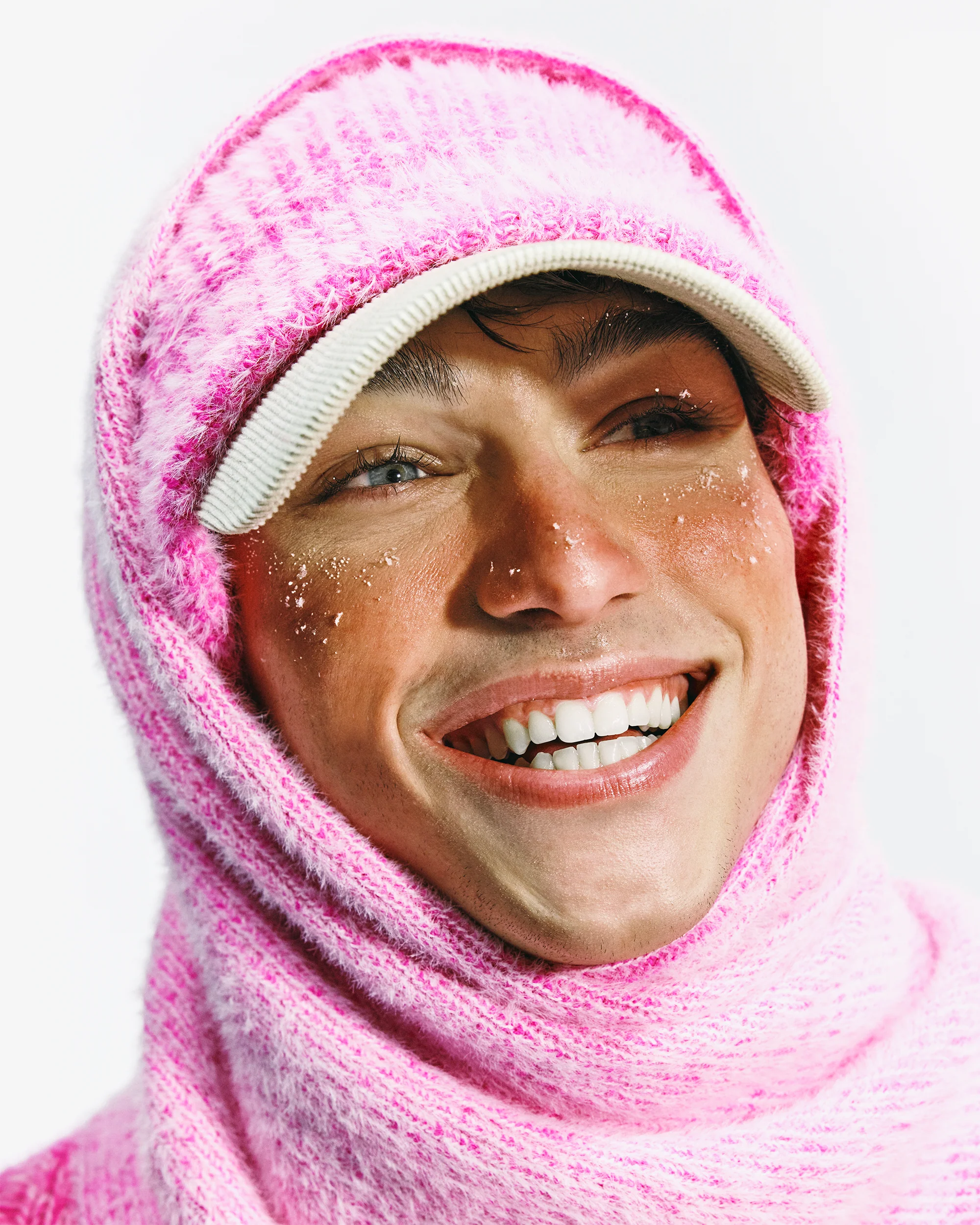 Fluffy Rib Knit Cuff Beanie (H25 / ACCESSOIRES / Snowy Pink)