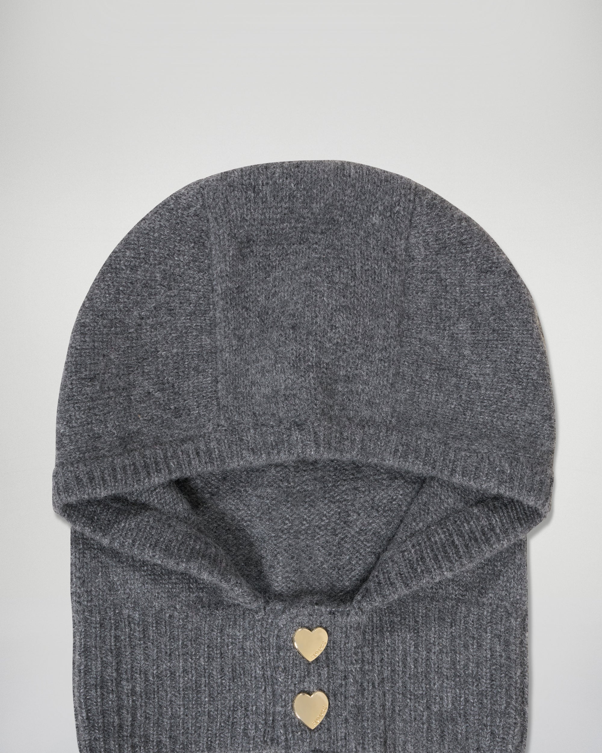 Regular Balaclava with Heart Snaps (H25 / ACCESSOIRES / Charcoal Gray) - Image 2