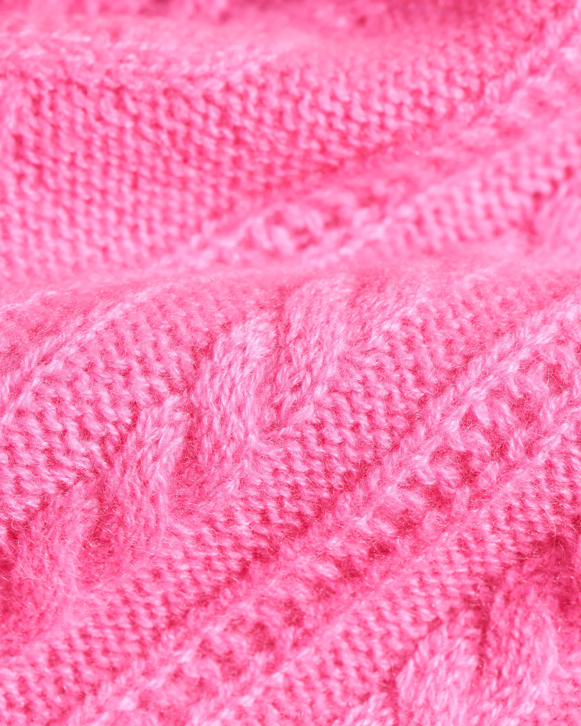 Fringed Cable Knit Scarf (H25 / ACCESSOIRES / Fantasy Pink) - Image 6