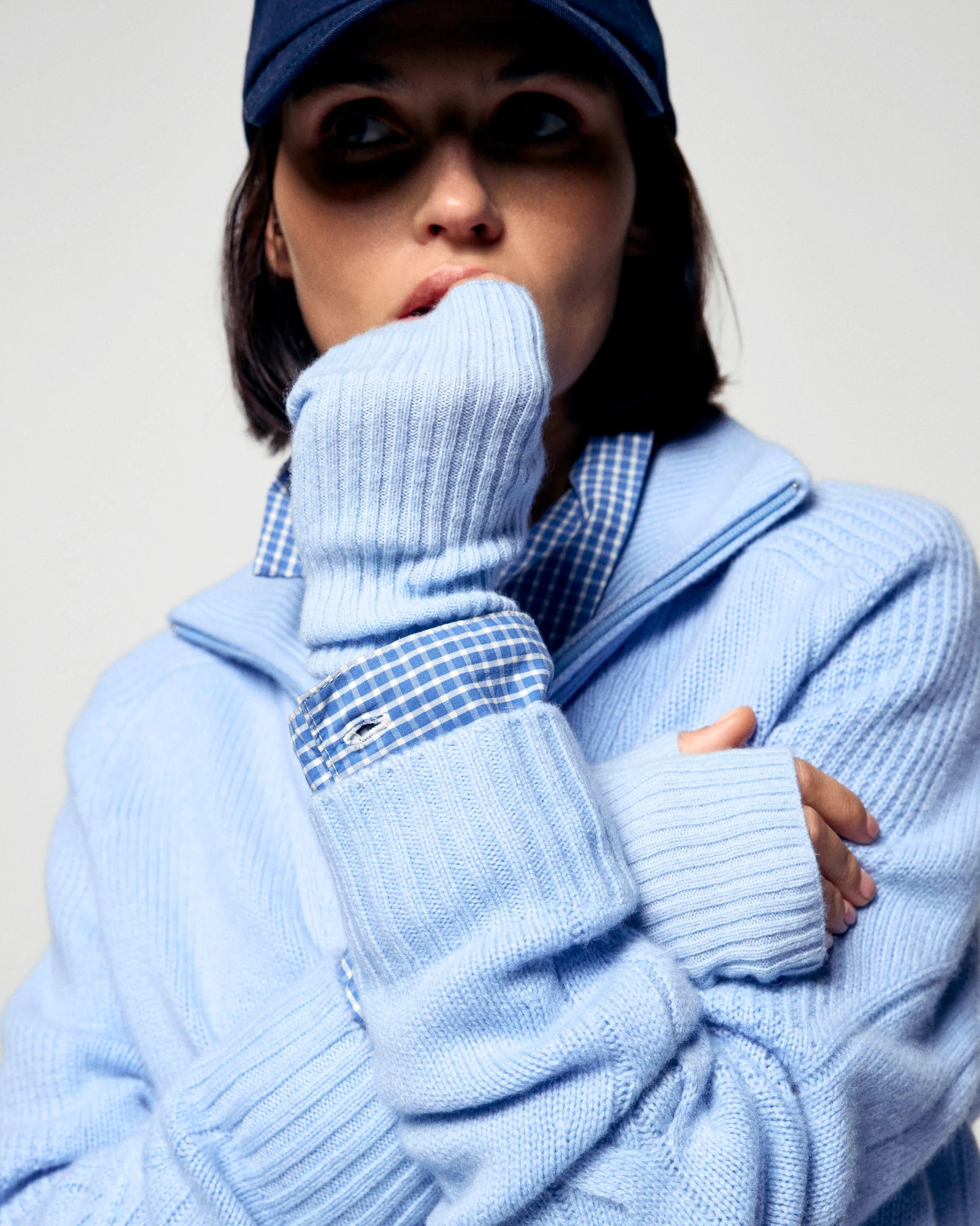 Long Mittens (H25 / ACCESSOIRES / Smooth Blue)