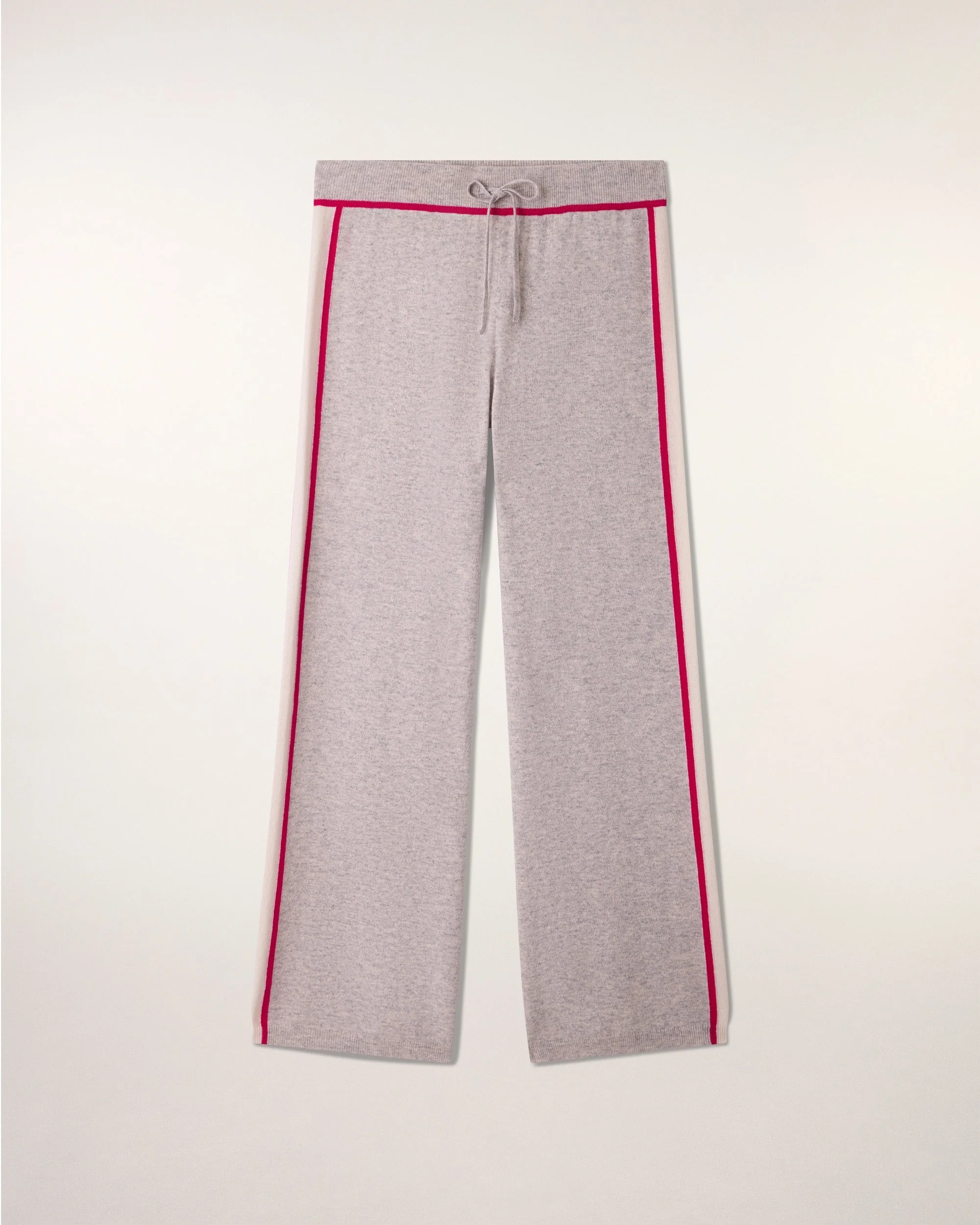 Wide Contrasting Striped Joggers (S26/ FEMME/ Gris Chiné Clair) - Image 5