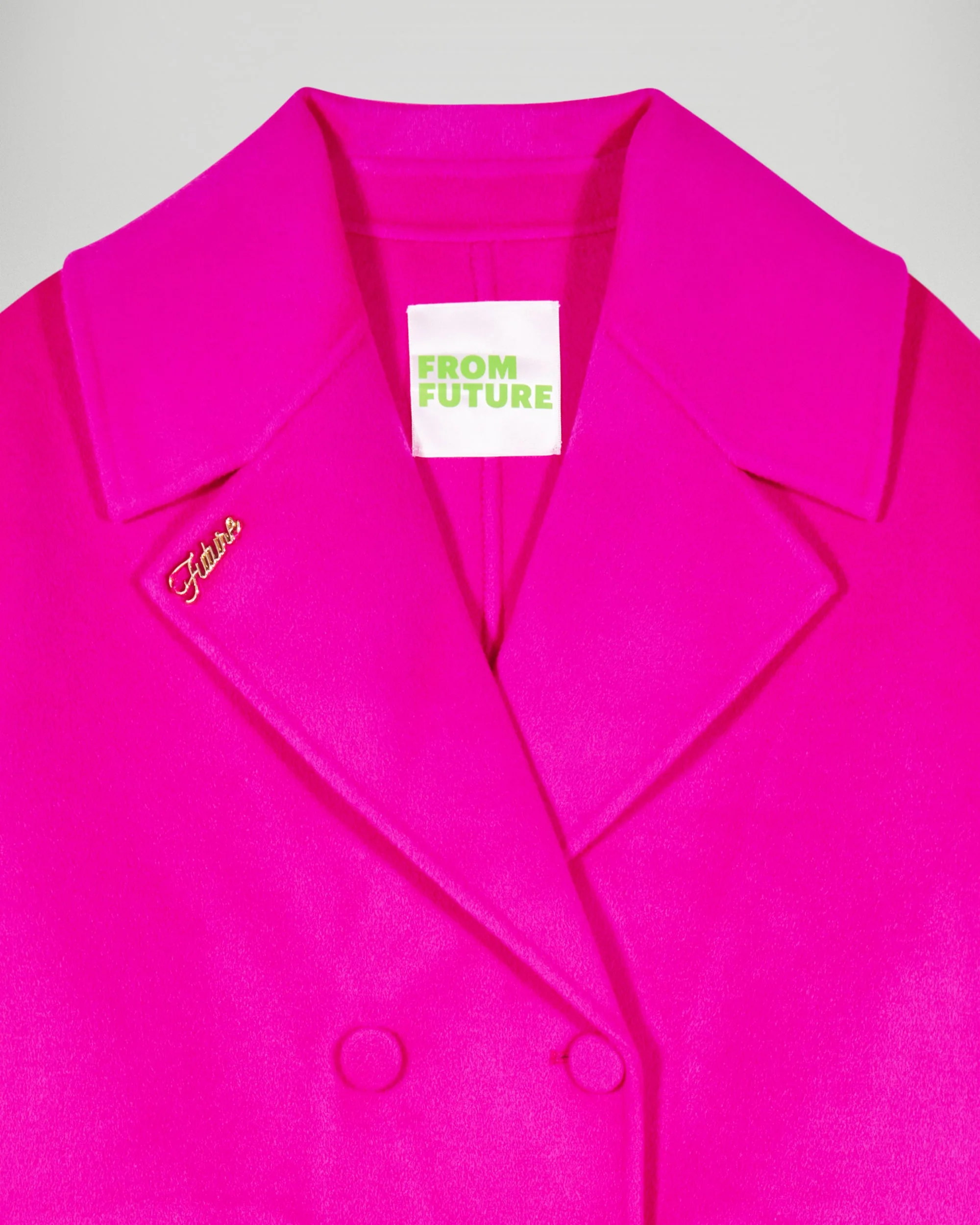 Outerwear Double-Breasted Coat (H25 / FEMME / Cosmic Pink) - Image 6
