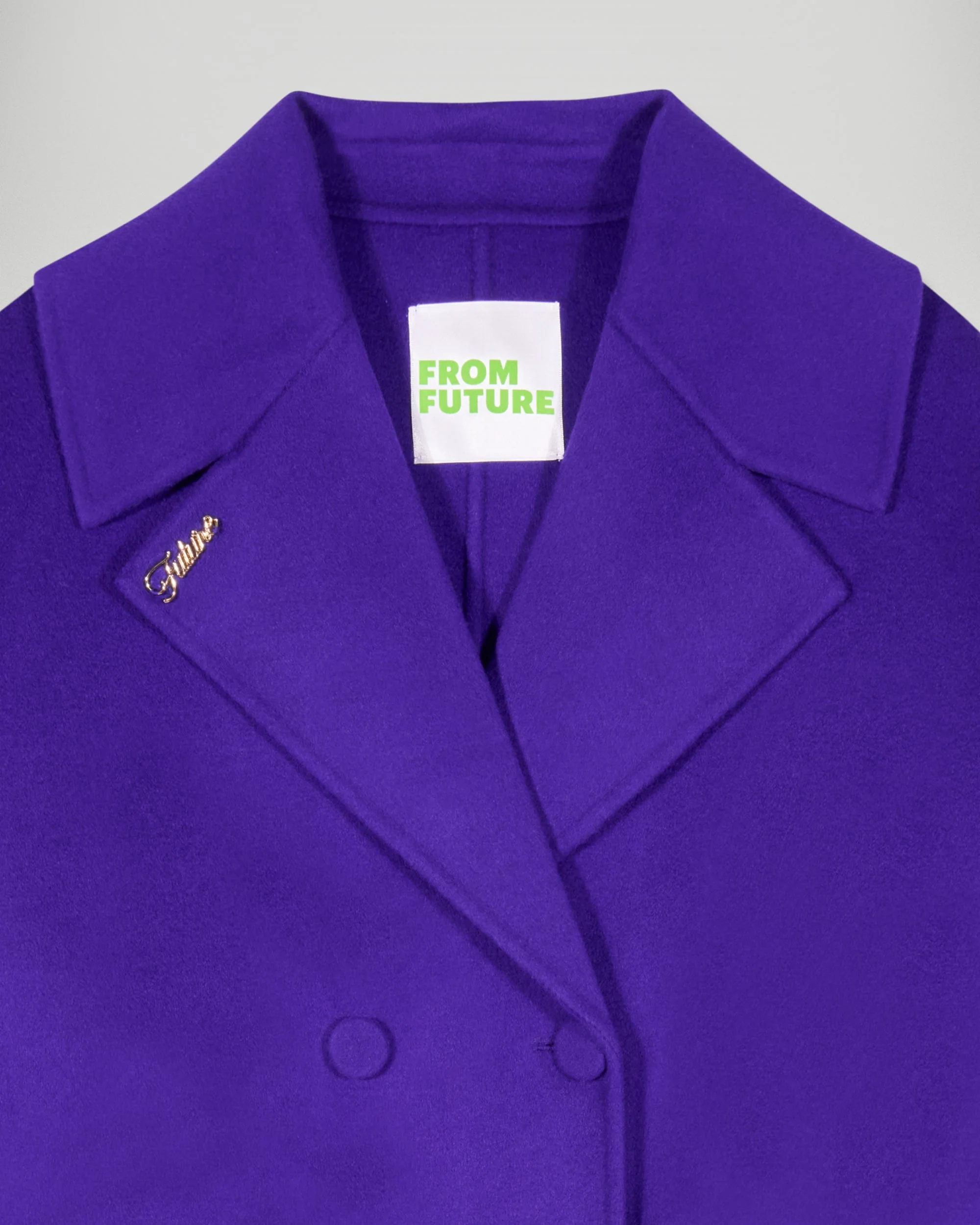 Outerwear Double-Breasted Coat (H25 / FEMME / Velvet Purple) - Image 6