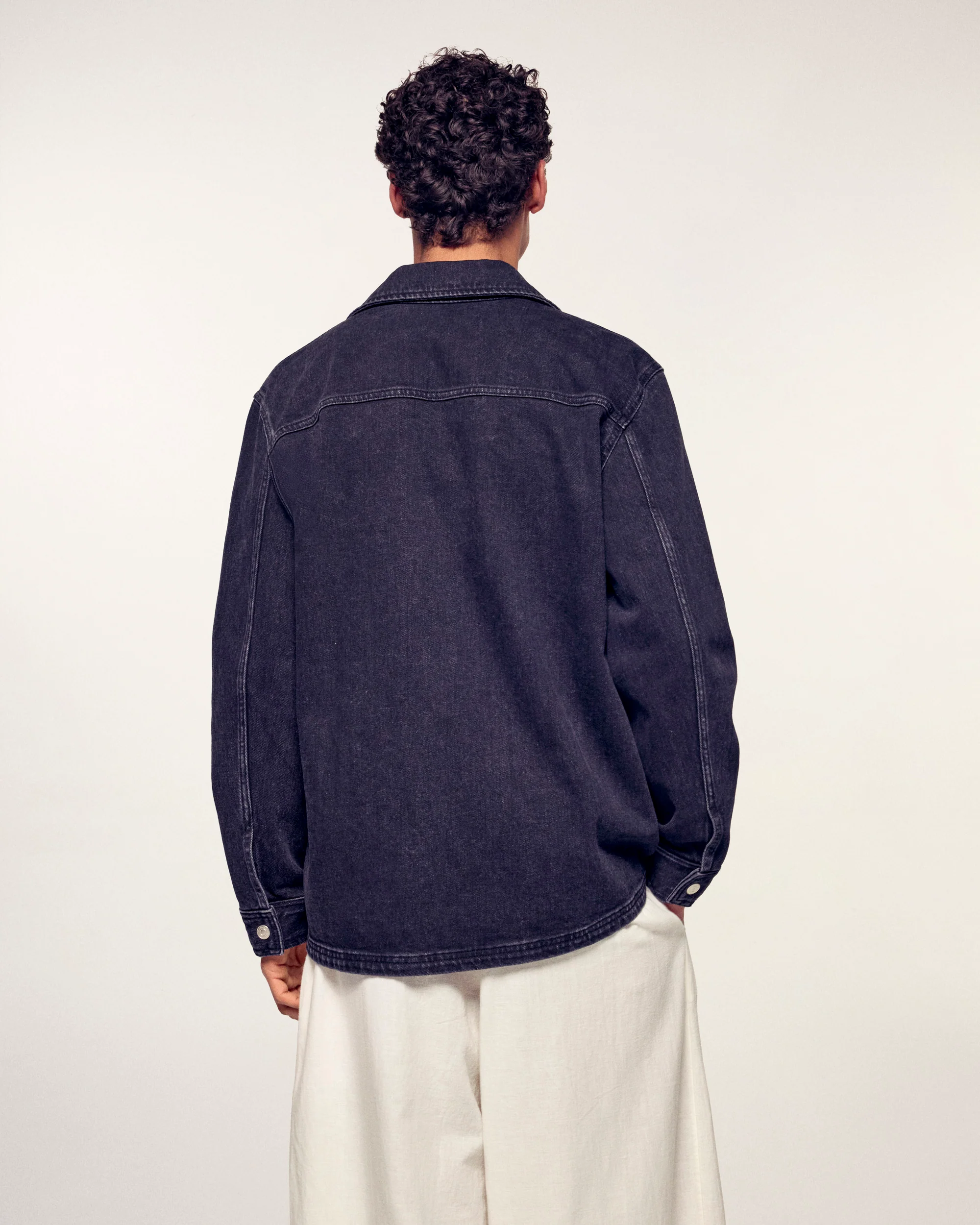 Outerwear Embroidered "Future" Overshirt (S26/ HOMME/ Washed Black) - Image 3