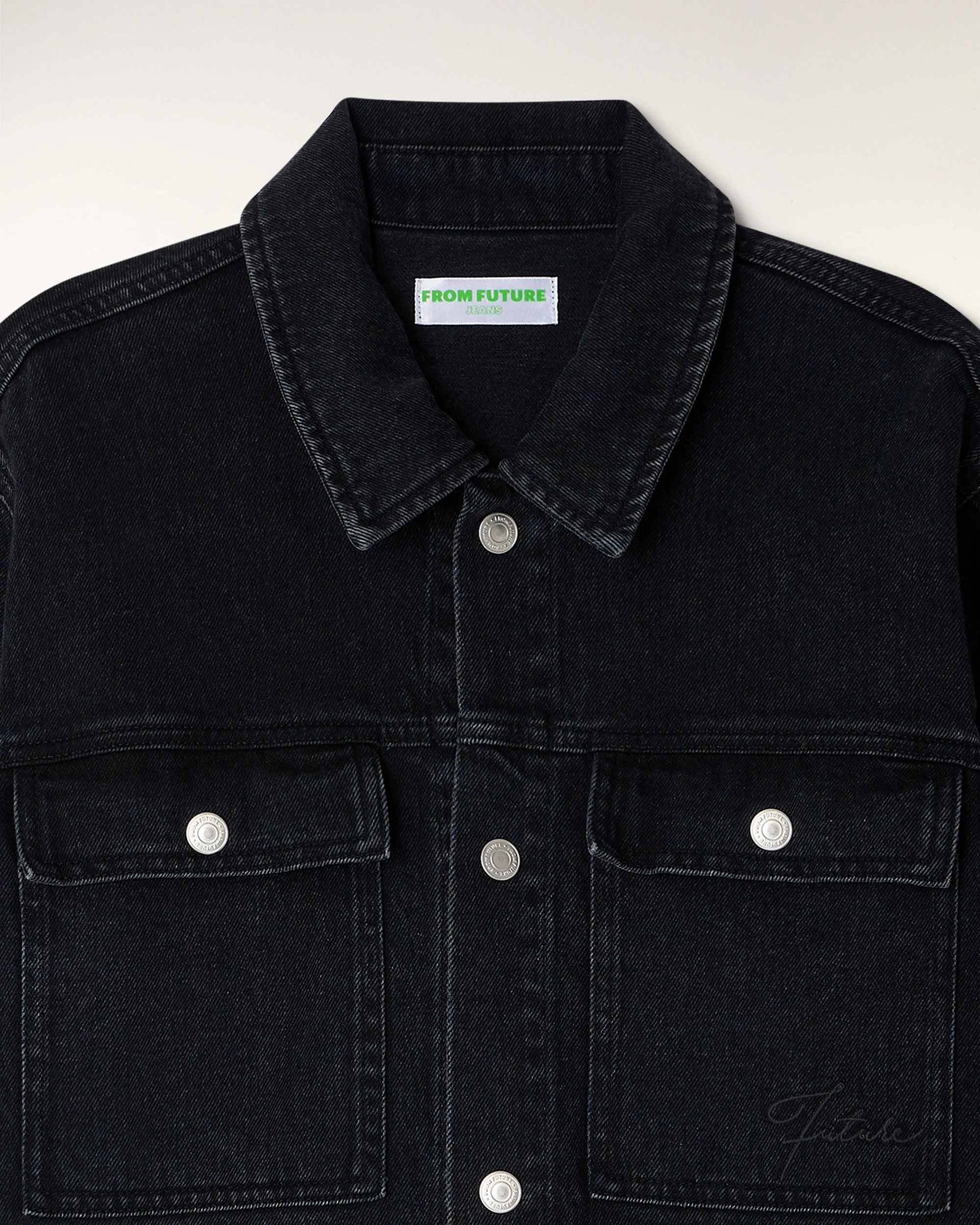 Outerwear Embroidered "Future" Overshirt (S26/ HOMME/ Washed Black) - Image 5