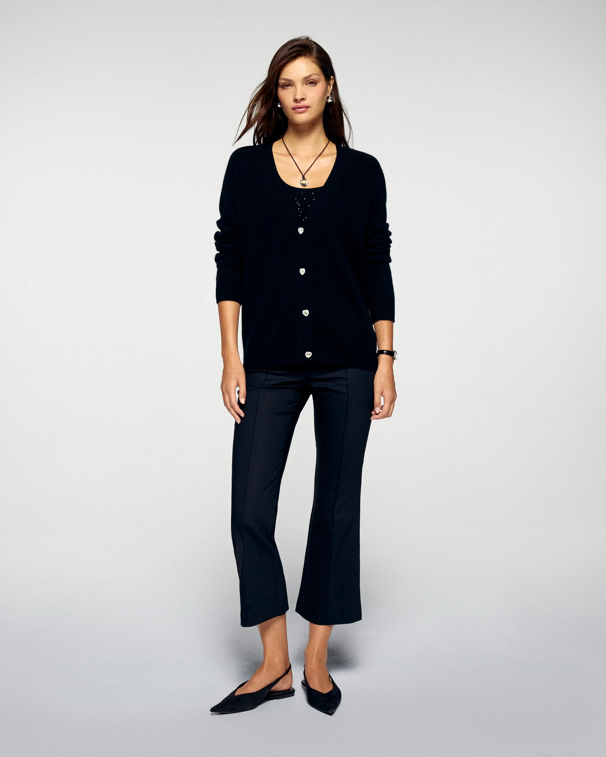 Cardigan sweater (H25 / FEMME / Black) - Image 2