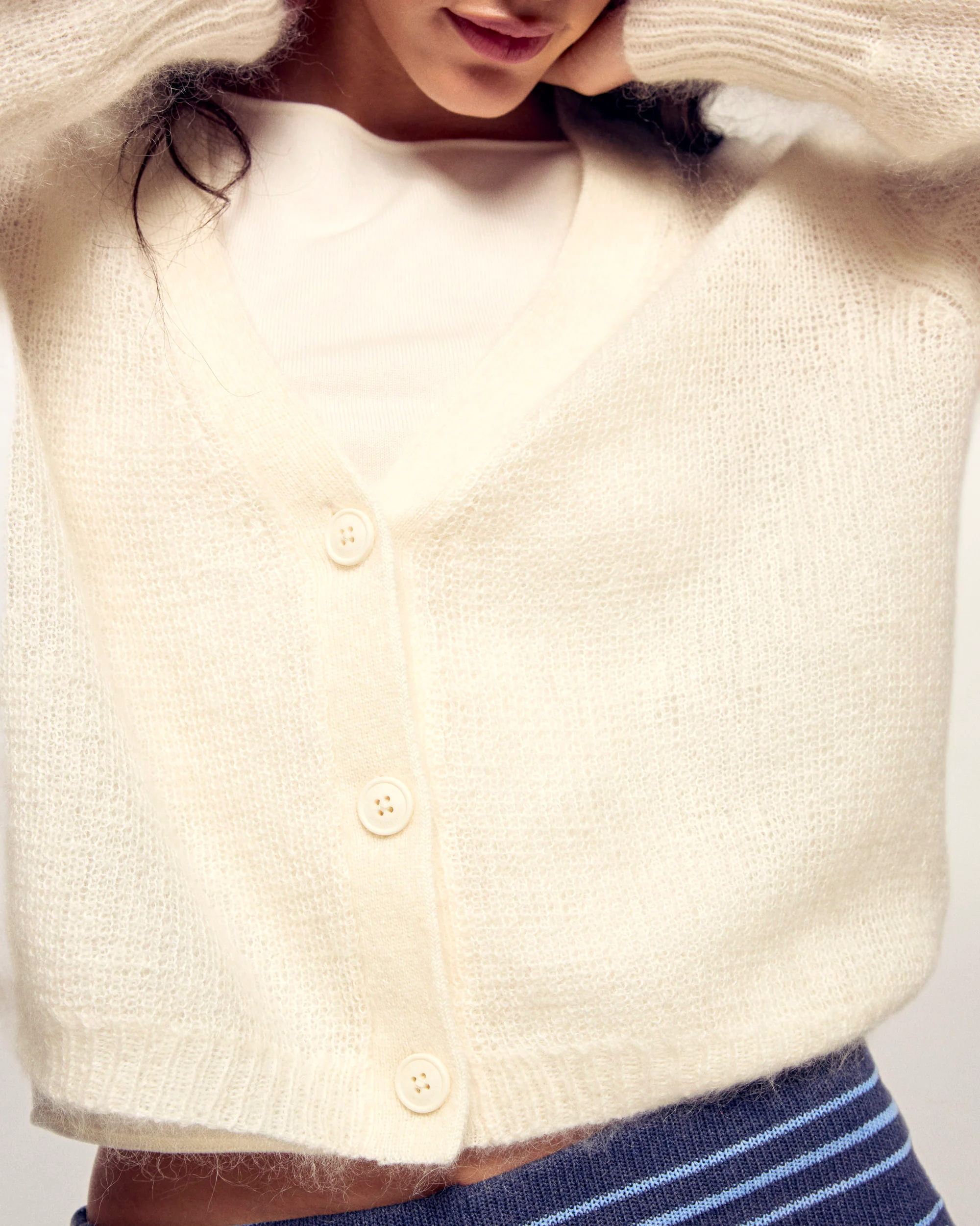 Mohair Cardigan (S26 / FEMME/ Ecru) - Image 2