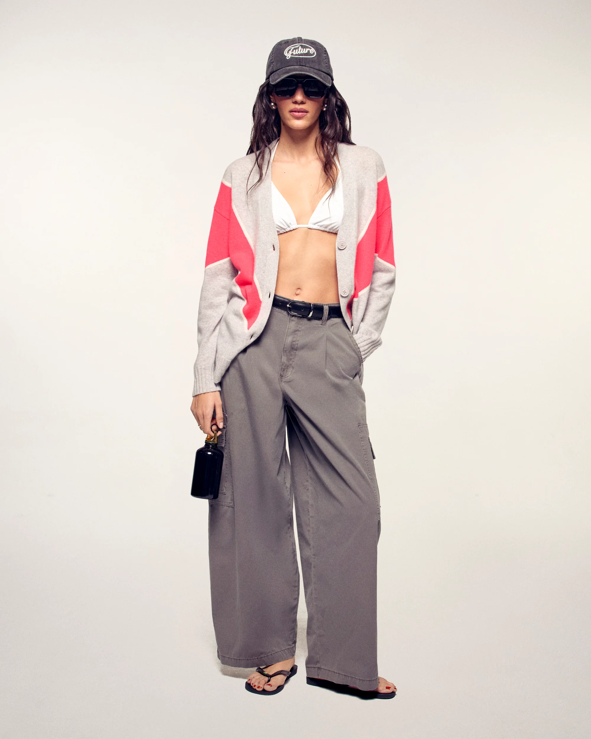Striped Cashmere Cardigan (S26 / FEMME / Gris chiné clair) - Image 3