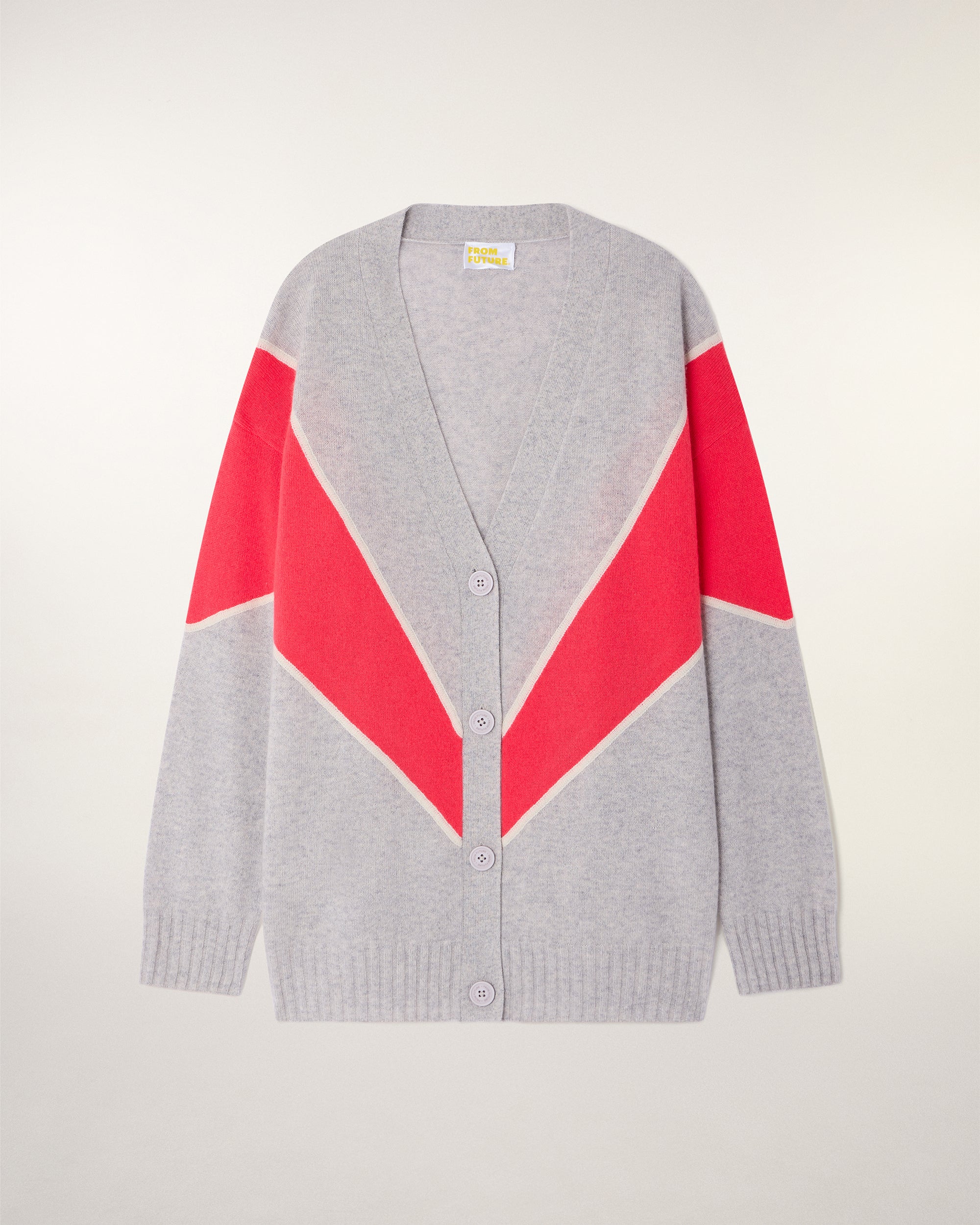 Striped Cashmere Cardigan (S26 / FEMME / Gris chiné clair) - Image 5