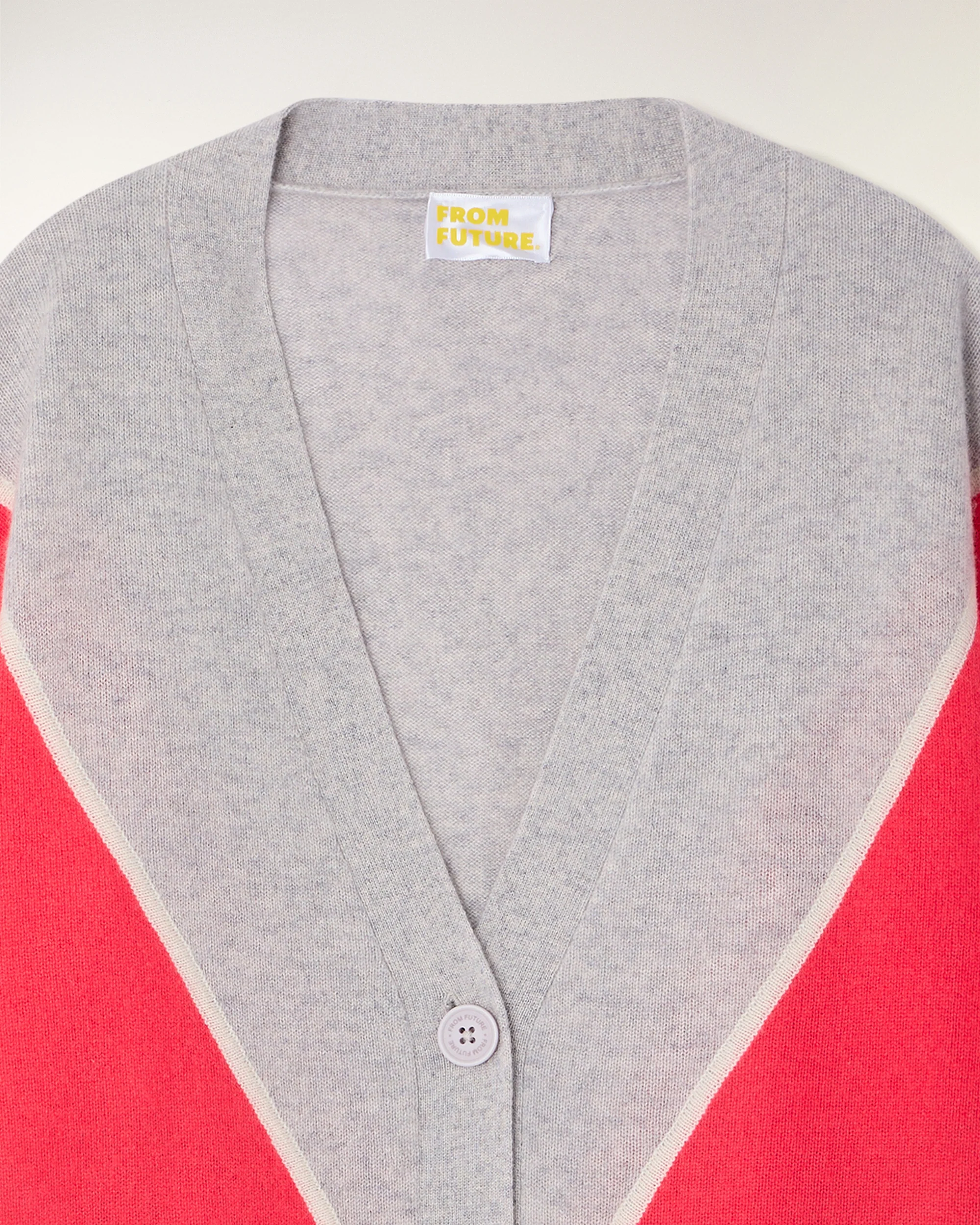 Striped Cashmere Cardigan (S26 / FEMME / Gris chiné clair) - Image 6