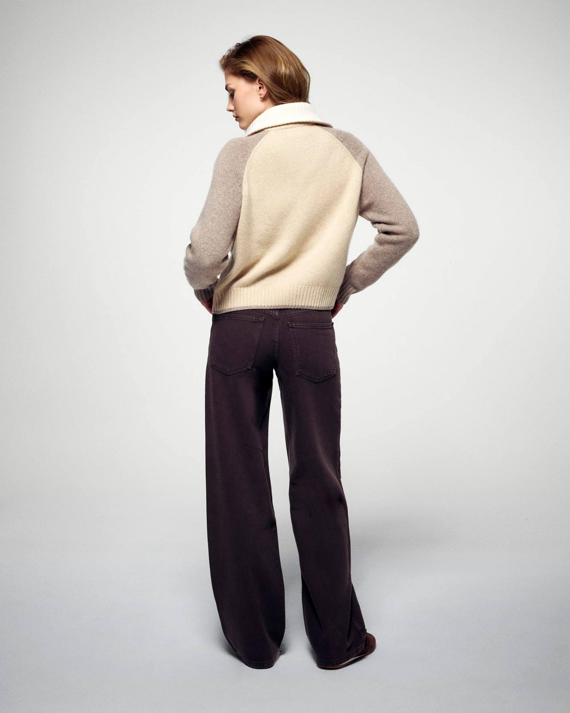 Quarter Zip Neck Sweater (H25 / FEMME / Heather Gray) - Image 4