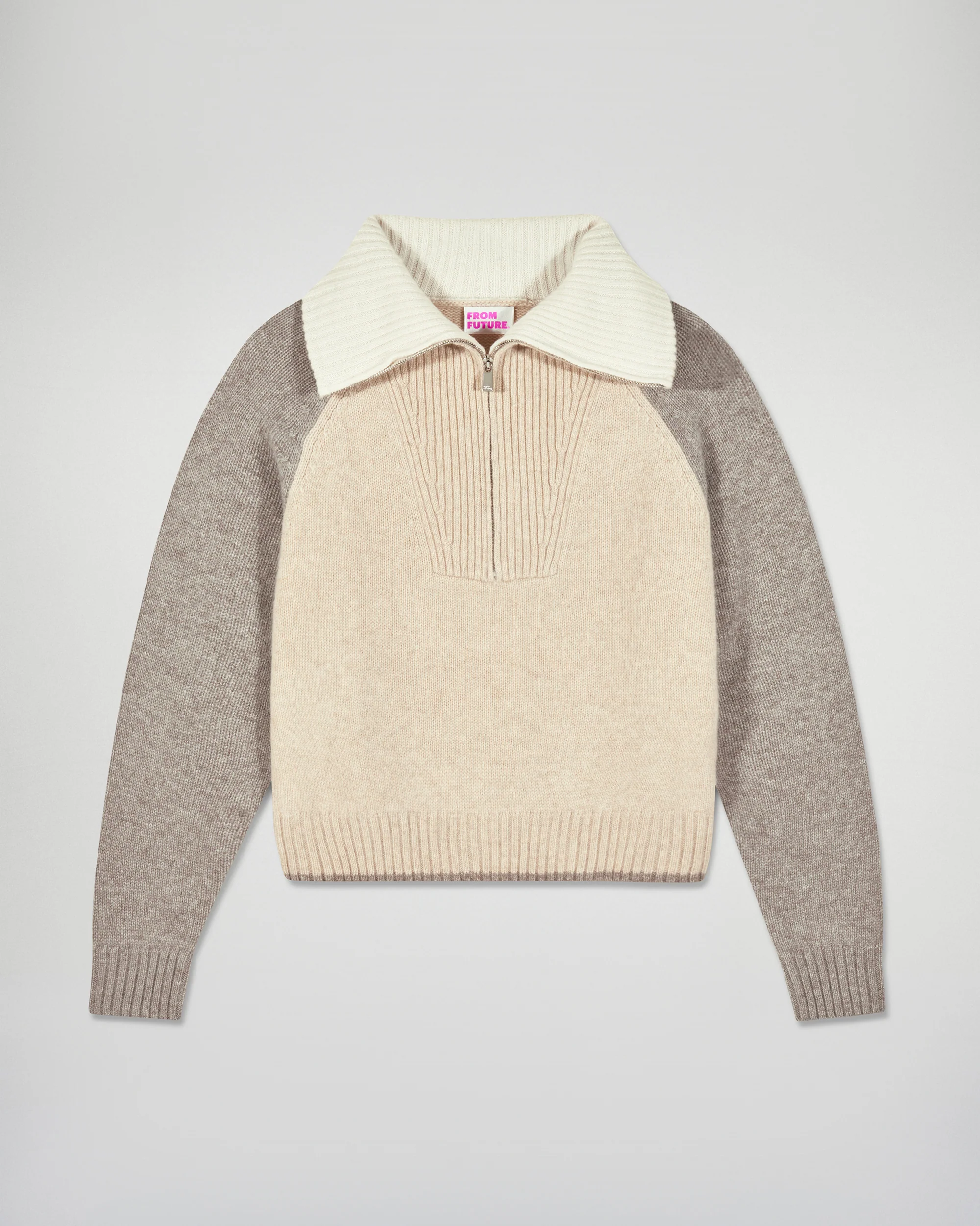 Quarter Zip Neck Sweater (H25 / FEMME / Heather Gray) - Image 5