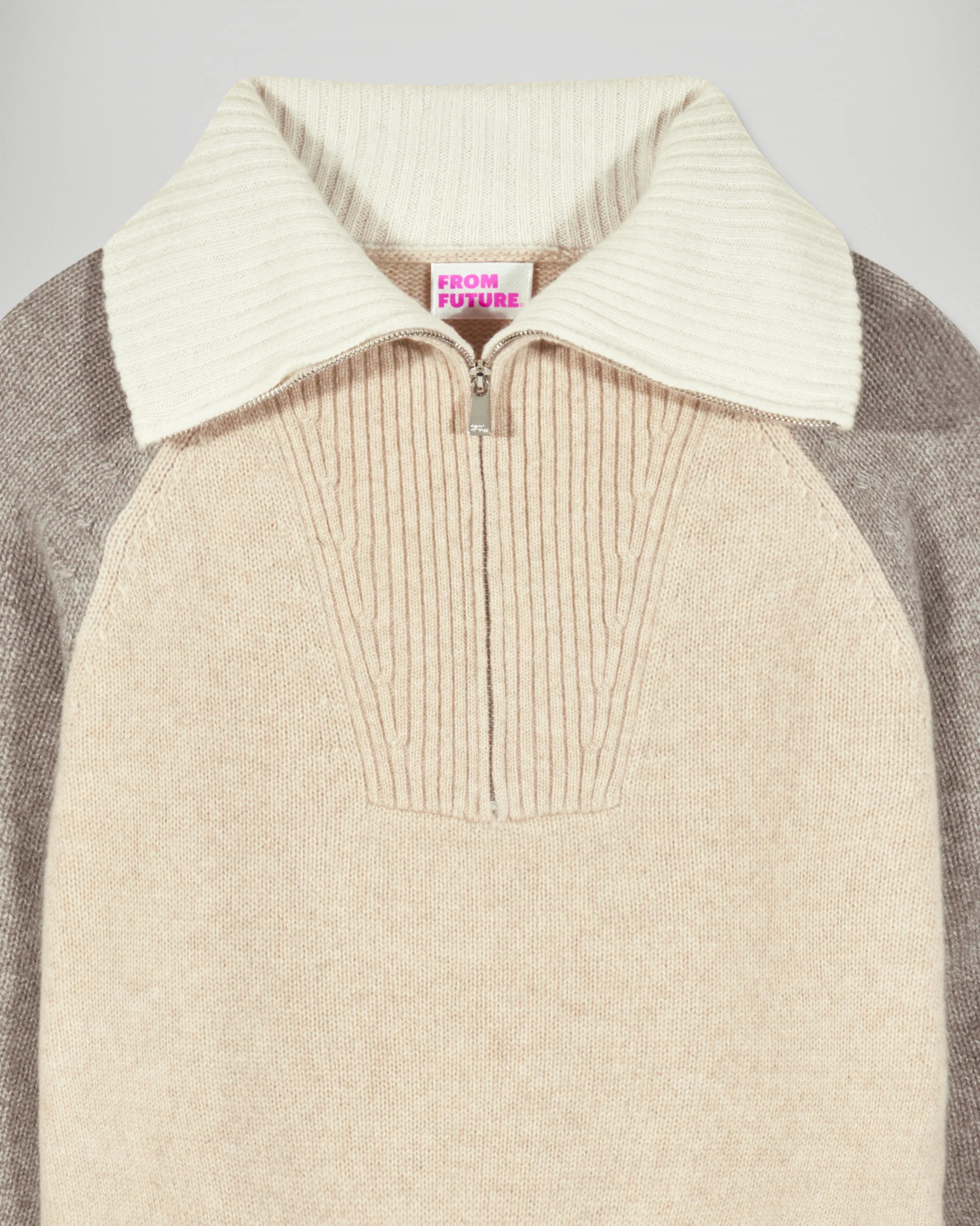Quarter Zip Neck Sweater (H25 / FEMME / Heather Gray) - Image 6