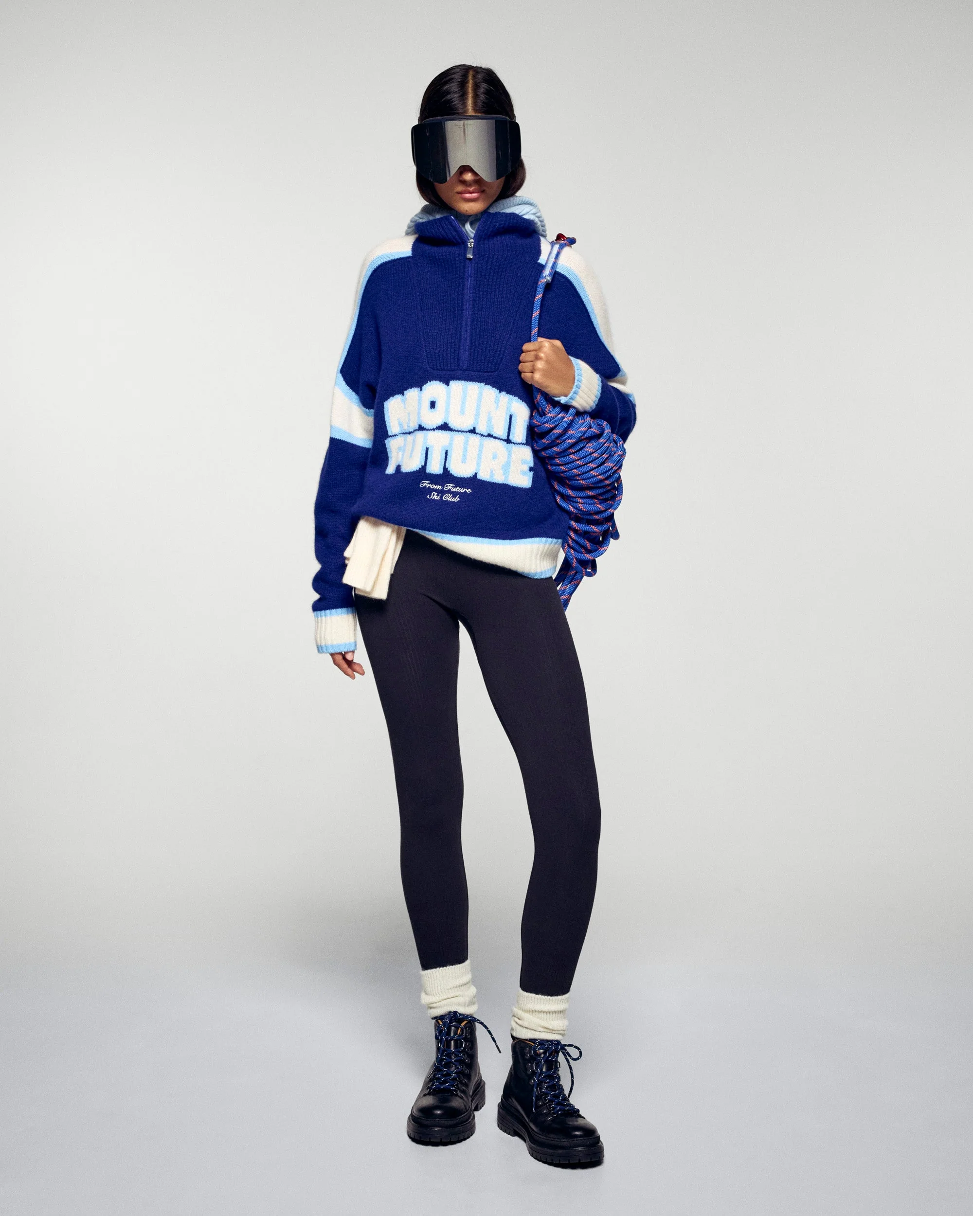 Quarter-Zip Neck Sweater Mount Future (H25 / FEMME / Crown Blue) - Image 3