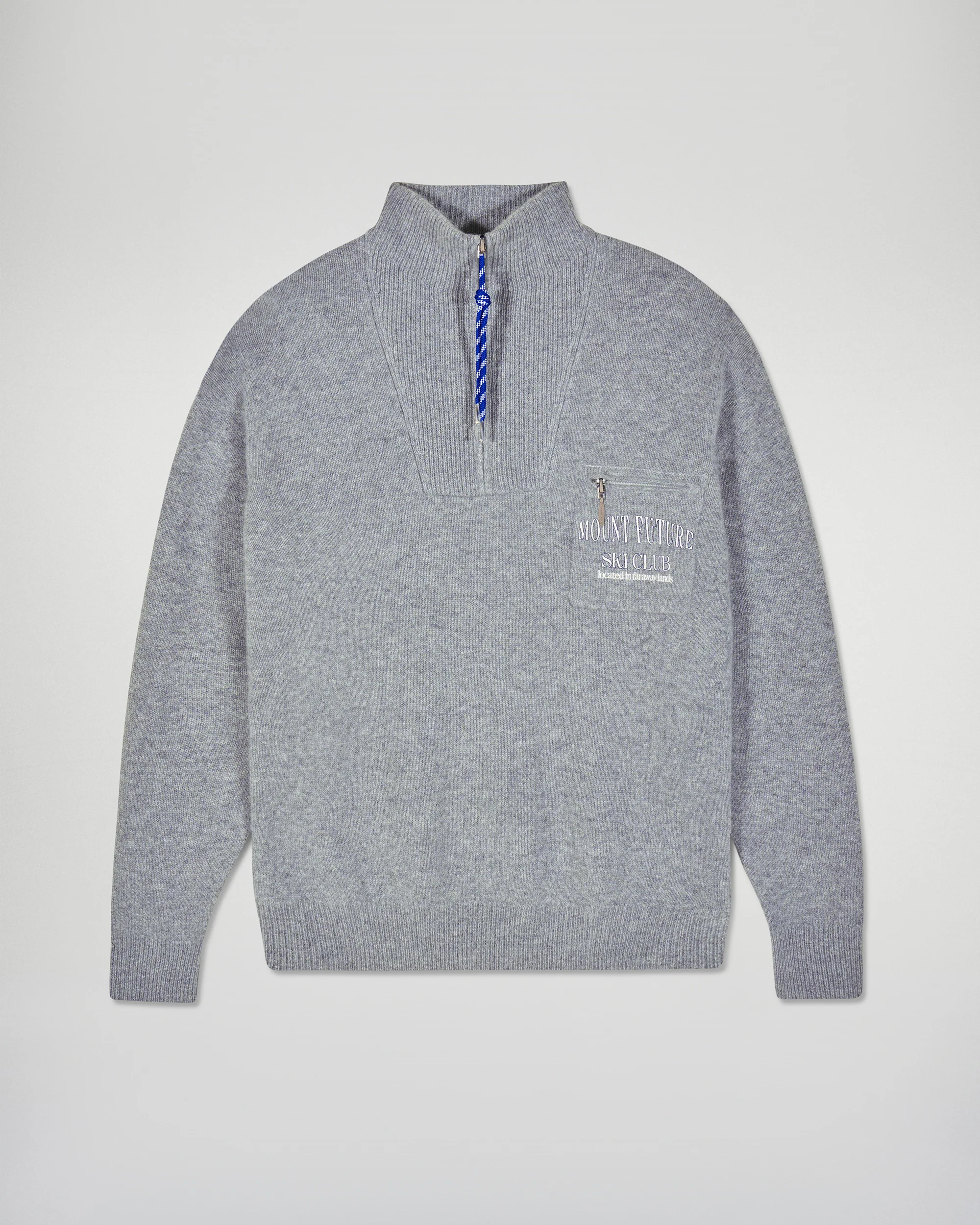 Quarter-Zip Neck Sweater Mount Future Ski Club (H25 / HOMME / Gris Chiné Foncé) - Image 6