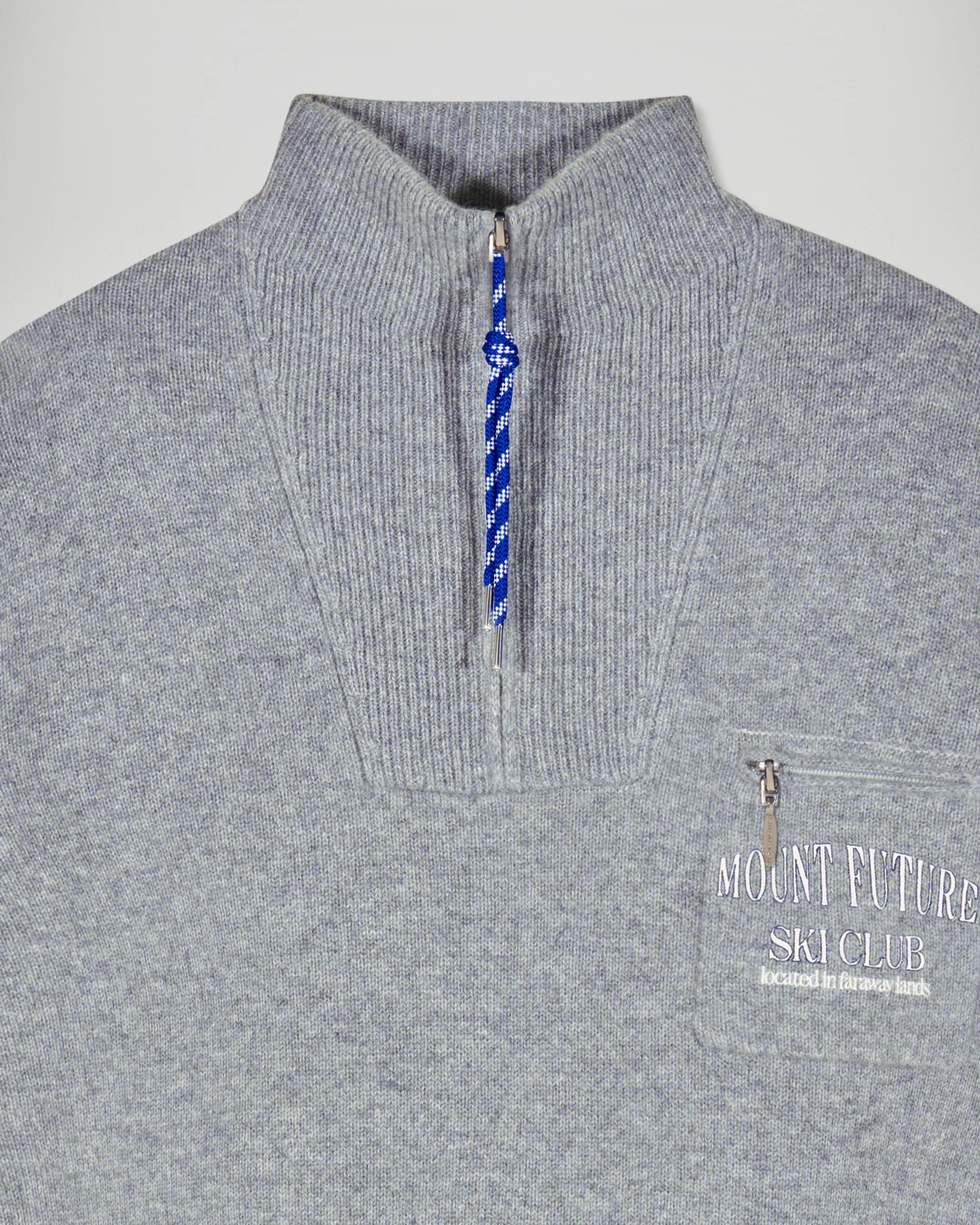 Quarter-Zip Neck Sweater Mount Future Ski Club (H25 / HOMME / Gris Chiné Foncé) - Image 7