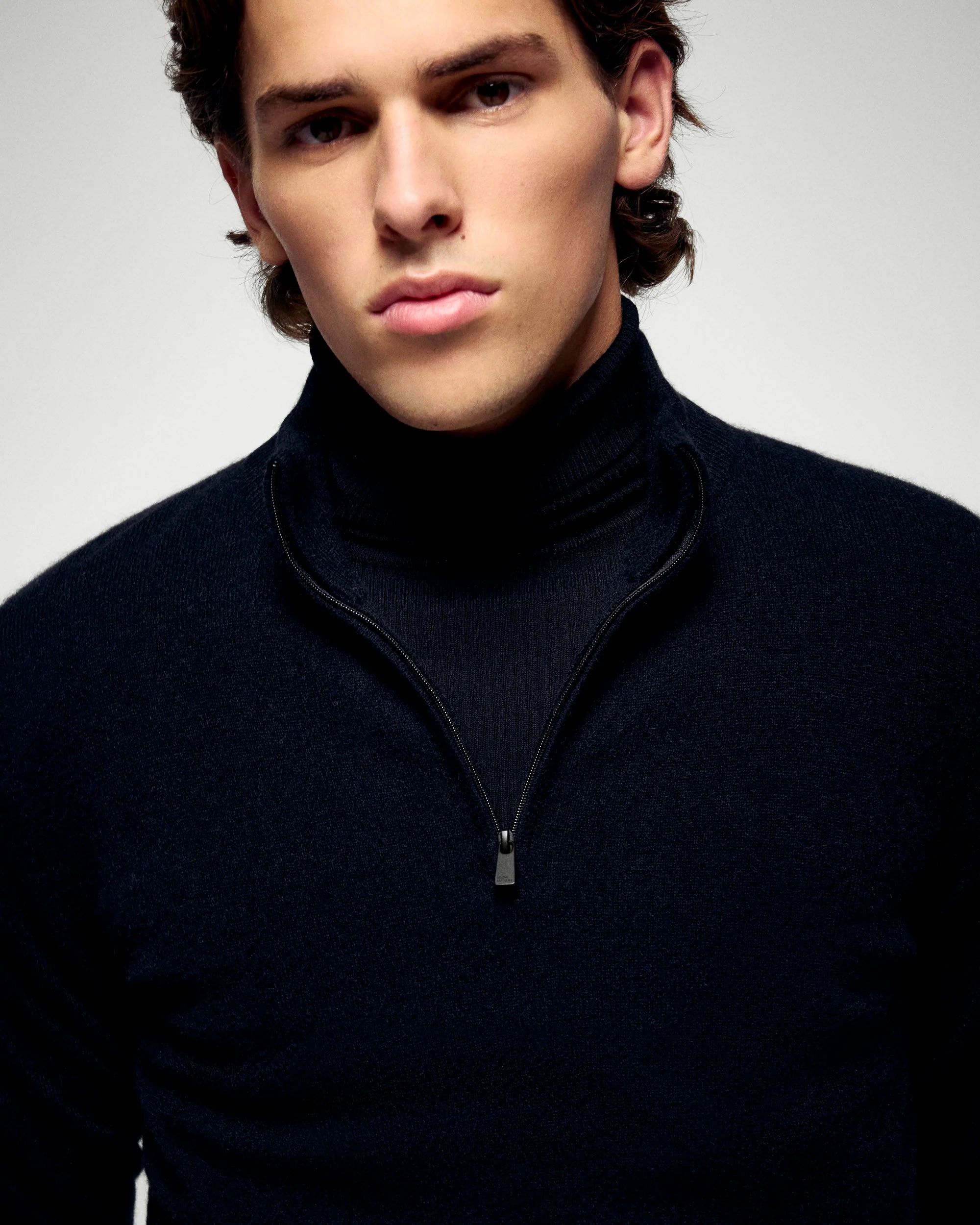 Quarter-Zip Neck Sweater (H25 / HOMME / Black) - Image 3