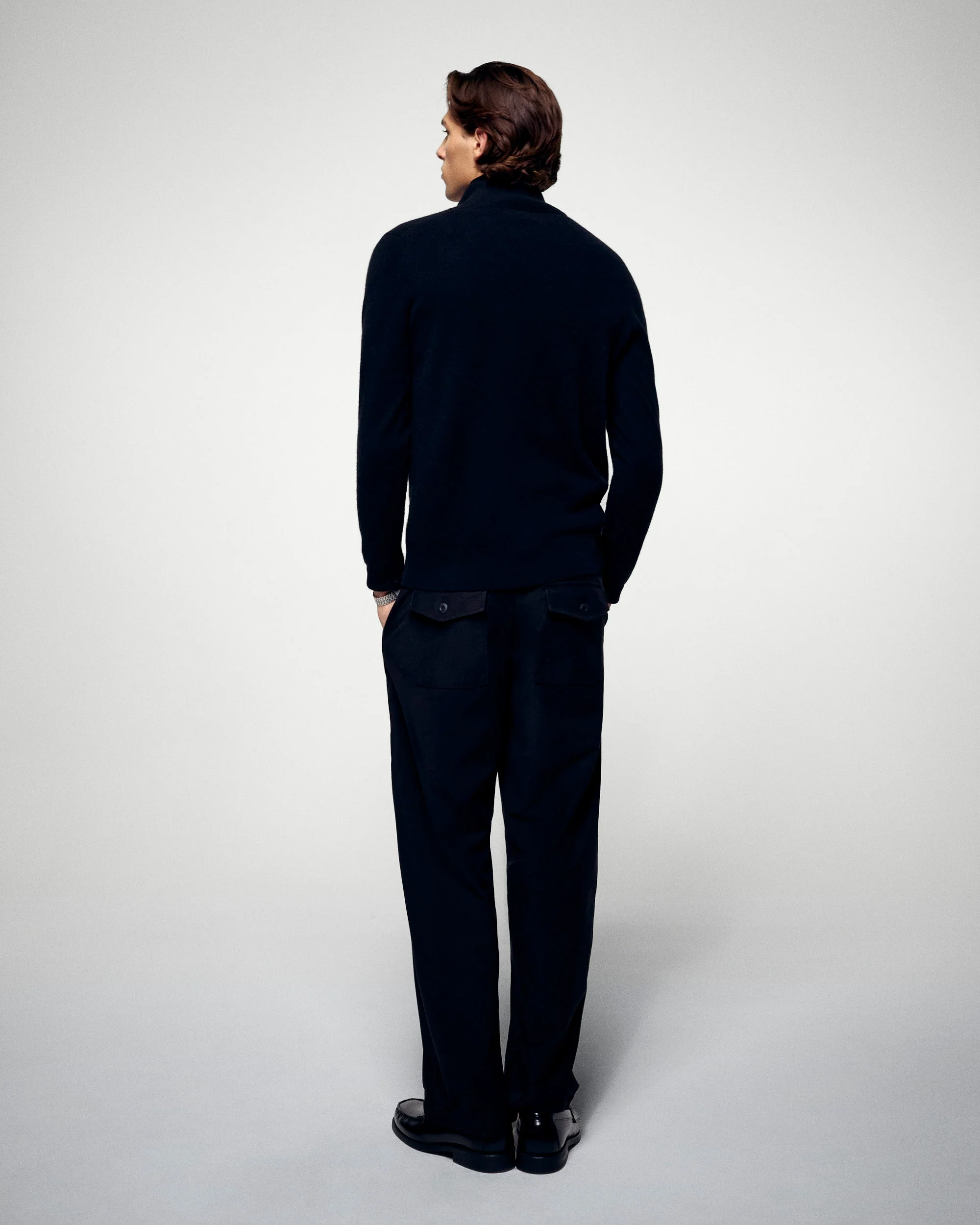 Quarter-Zip Neck Sweater (H25 / HOMME / Black) - Image 4
