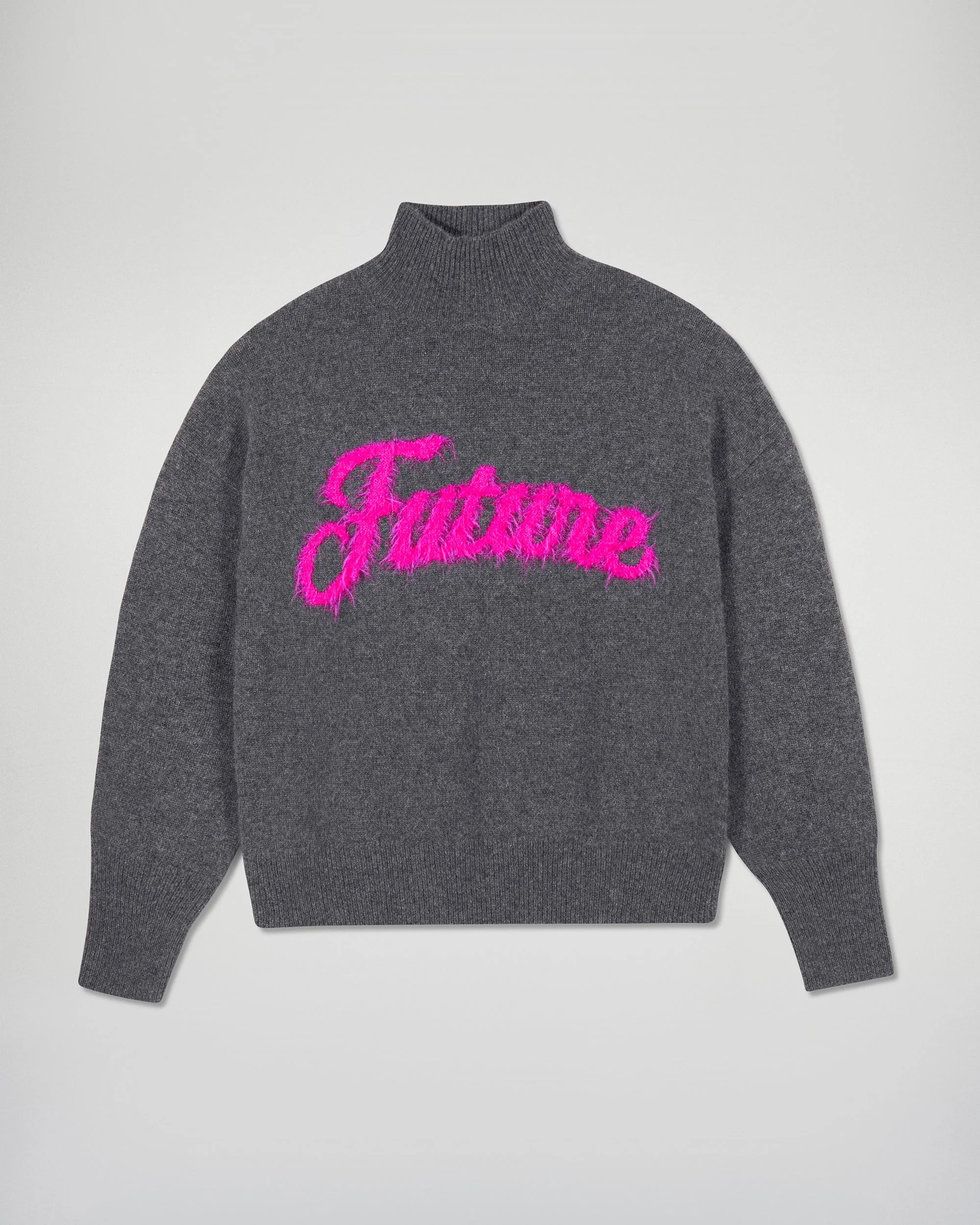 Mock Neck Future Fluffy Sweater  (H25 / FEMME / Charcoal Gray) - Image 5
