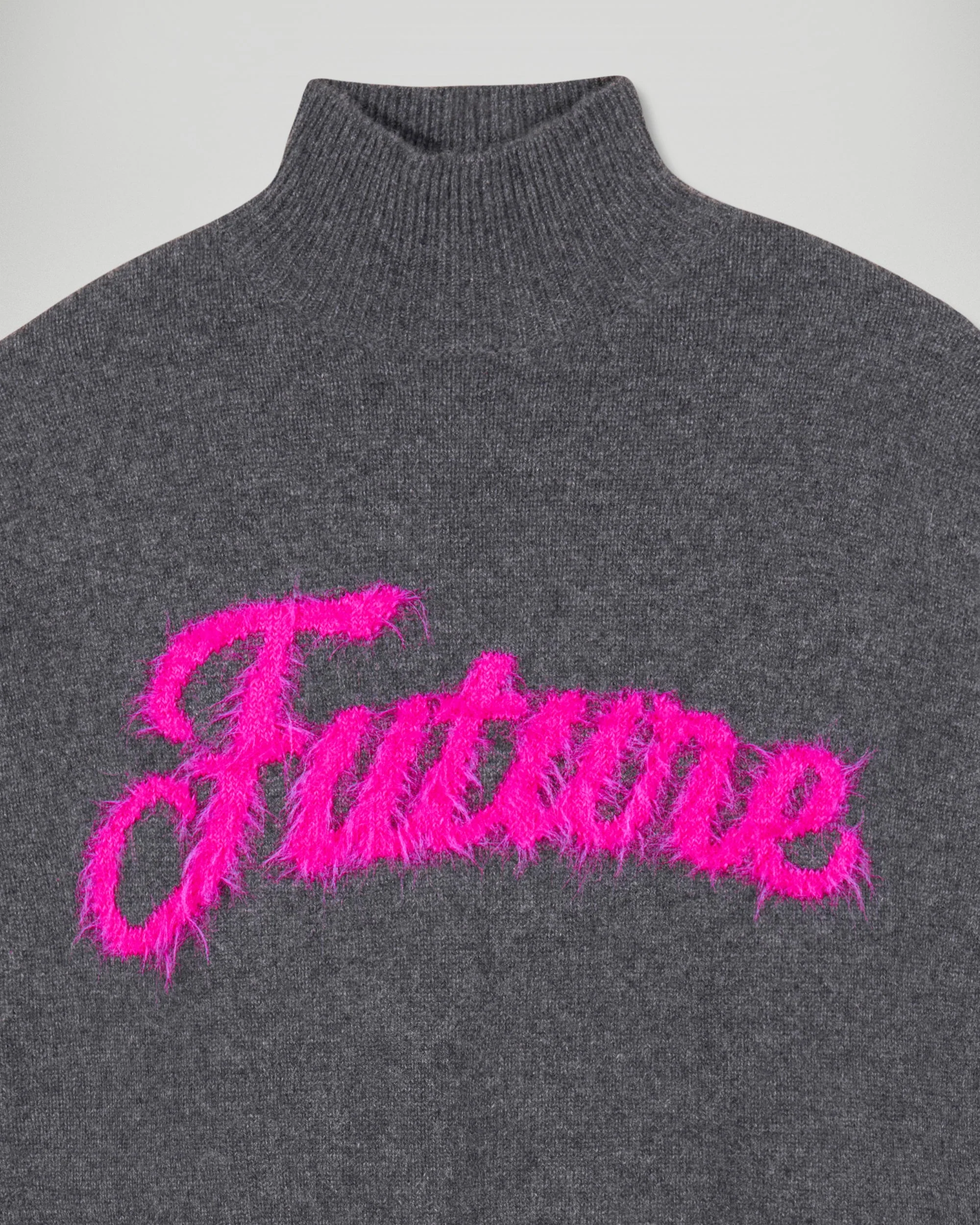 Mock Neck Future Fluffy Sweater  (H25 / FEMME / Charcoal Gray) - Image 6