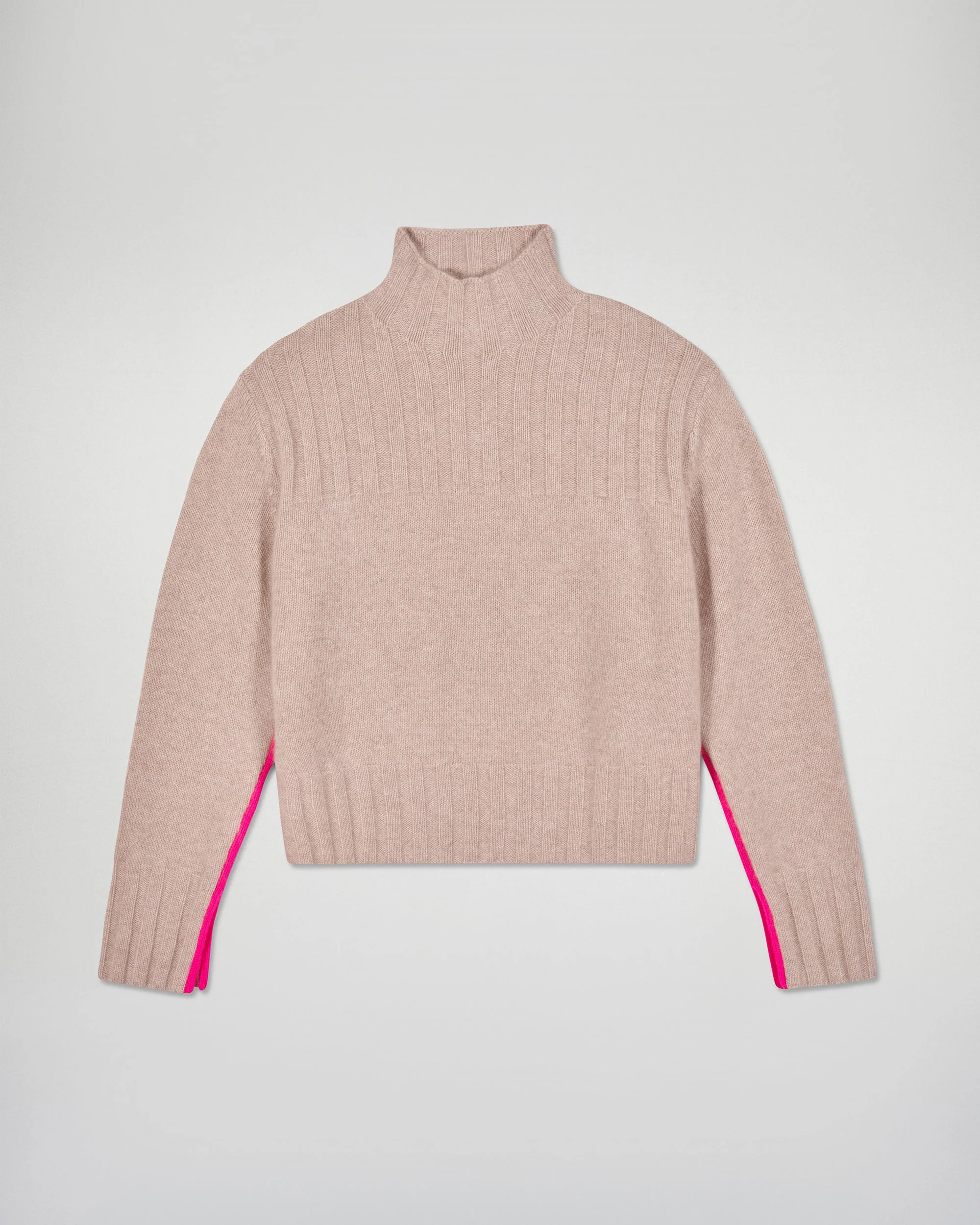Mock Neck with Contrast Trims (H25 / FEMME / Heather Beige) - Image 5