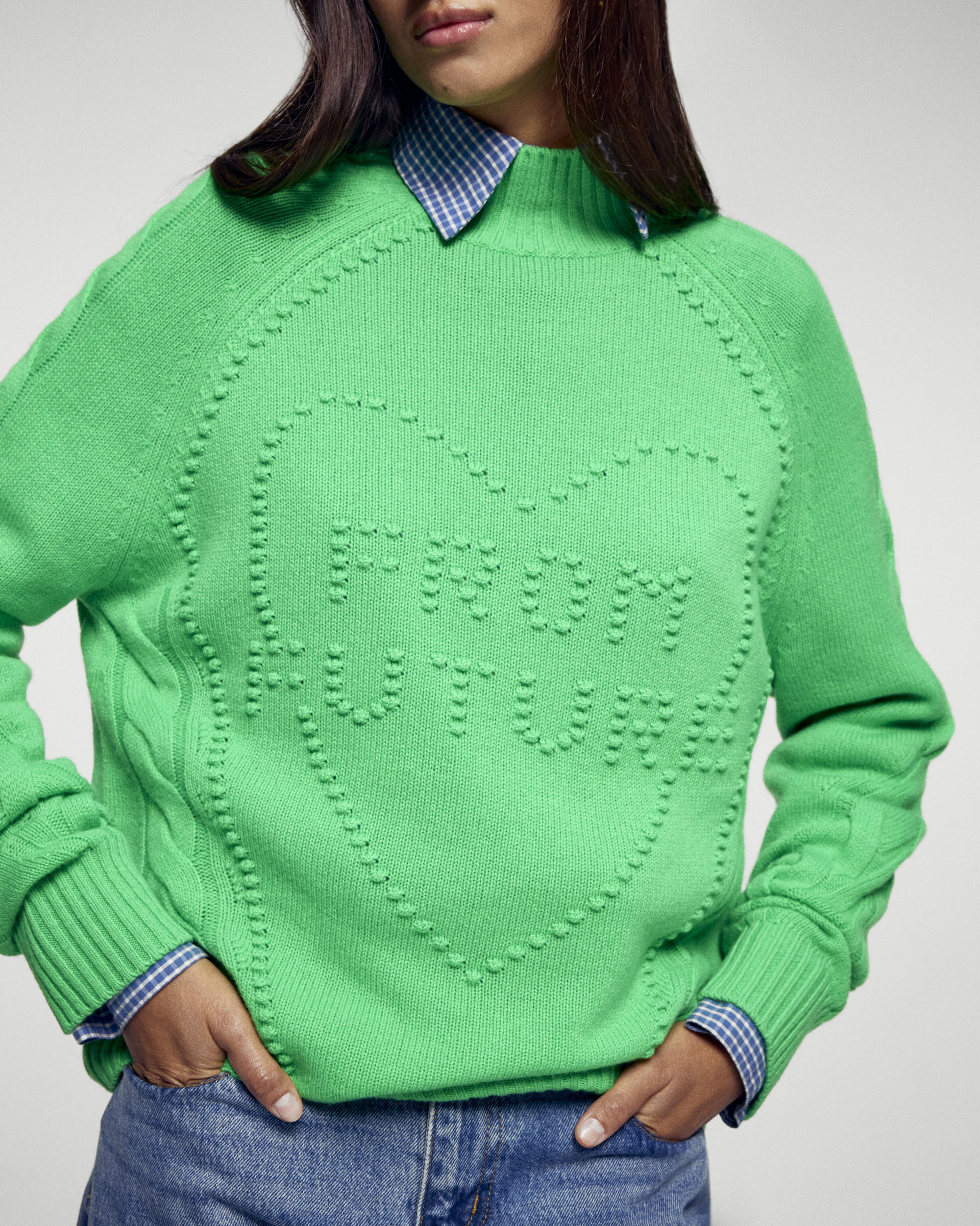 Mock Neck Sweater (H25 / FEMME / Cosmic Green) - Image 2