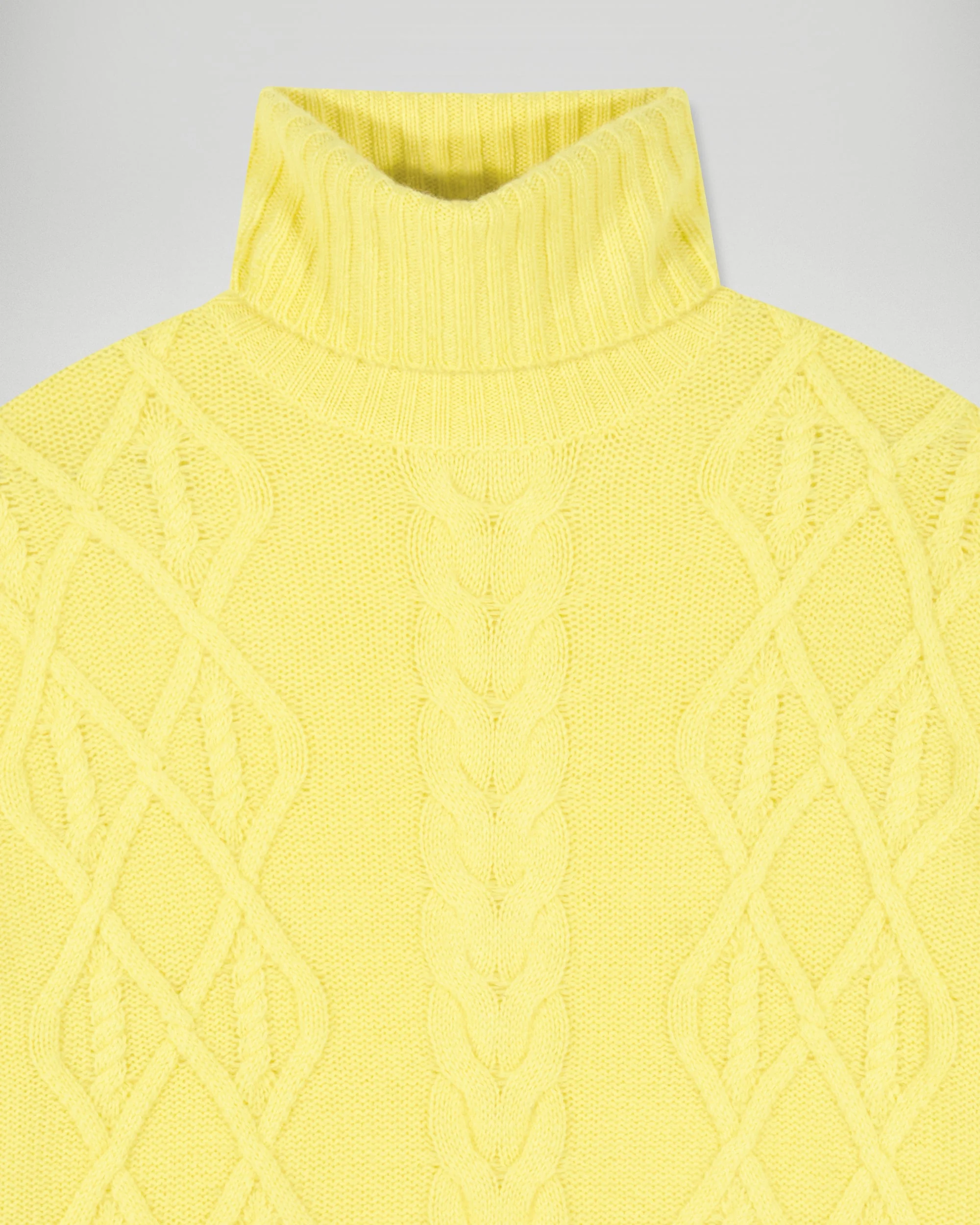 Cable-knit Turtleneck Sweater (H25 / FEMME / Creamy Yellow) - Image 6