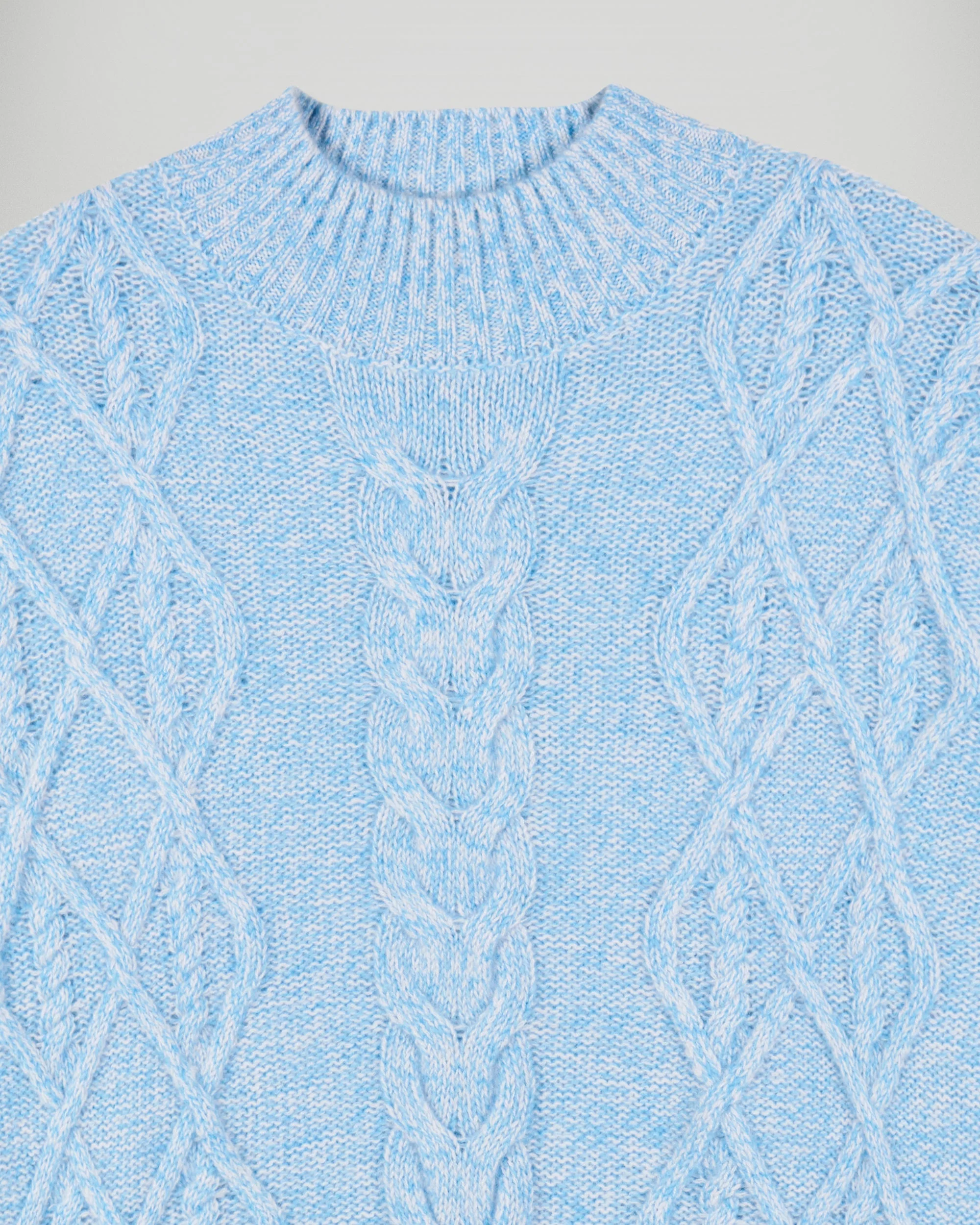 Cable Knit Mock Neck Sweater (H25 / FEMME / Fairytale Blue) - Image 6