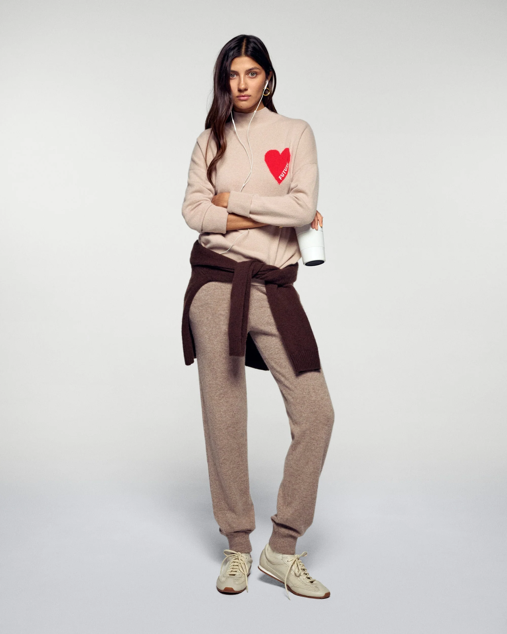 Heart Mock Neck Sweater (H25 / FEMME / Iced Sand) - Image 3