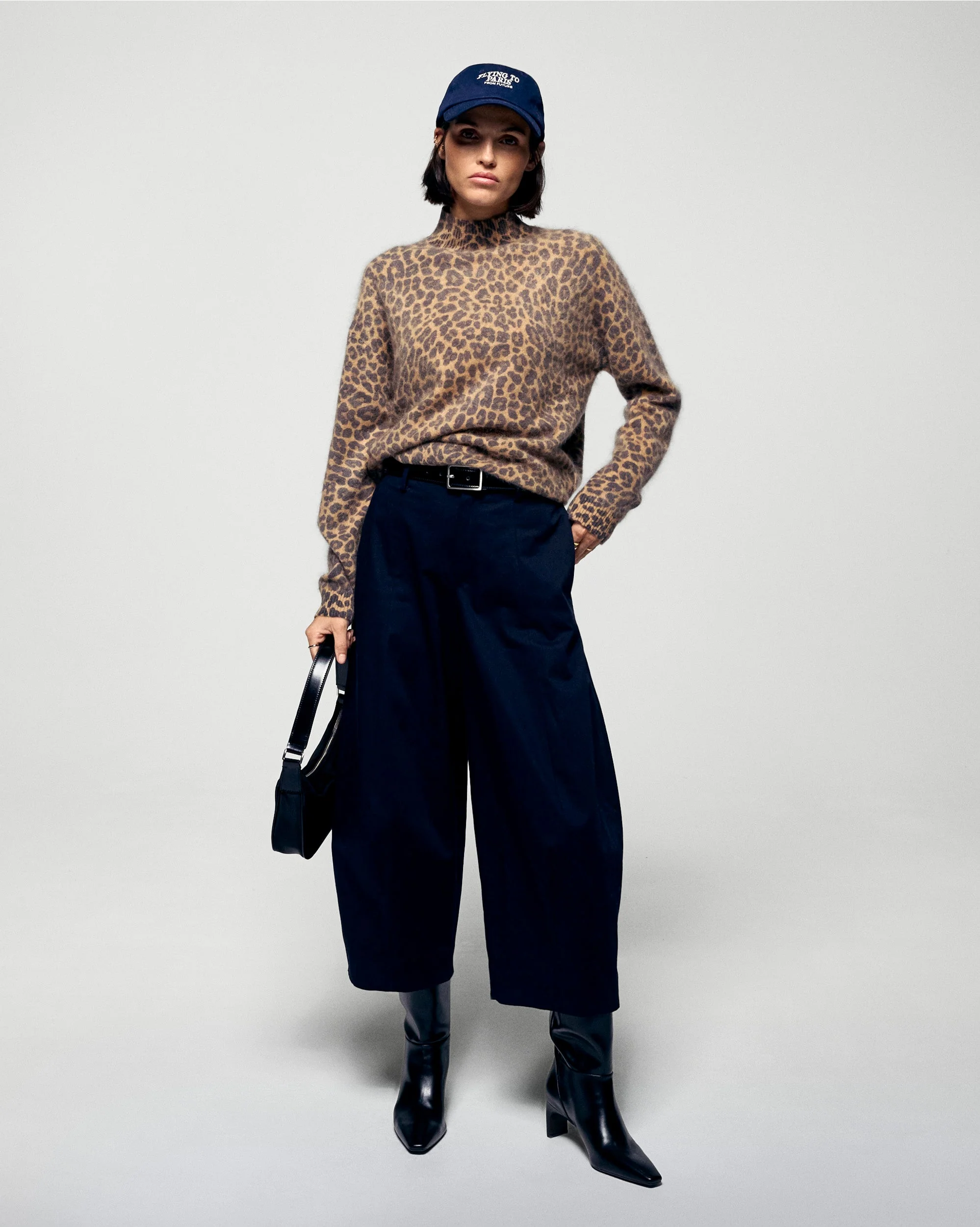 Brushed Cashmere Mock Neck Leopard Print Sweater (H25 / FEMME / Leopard) - Image 4