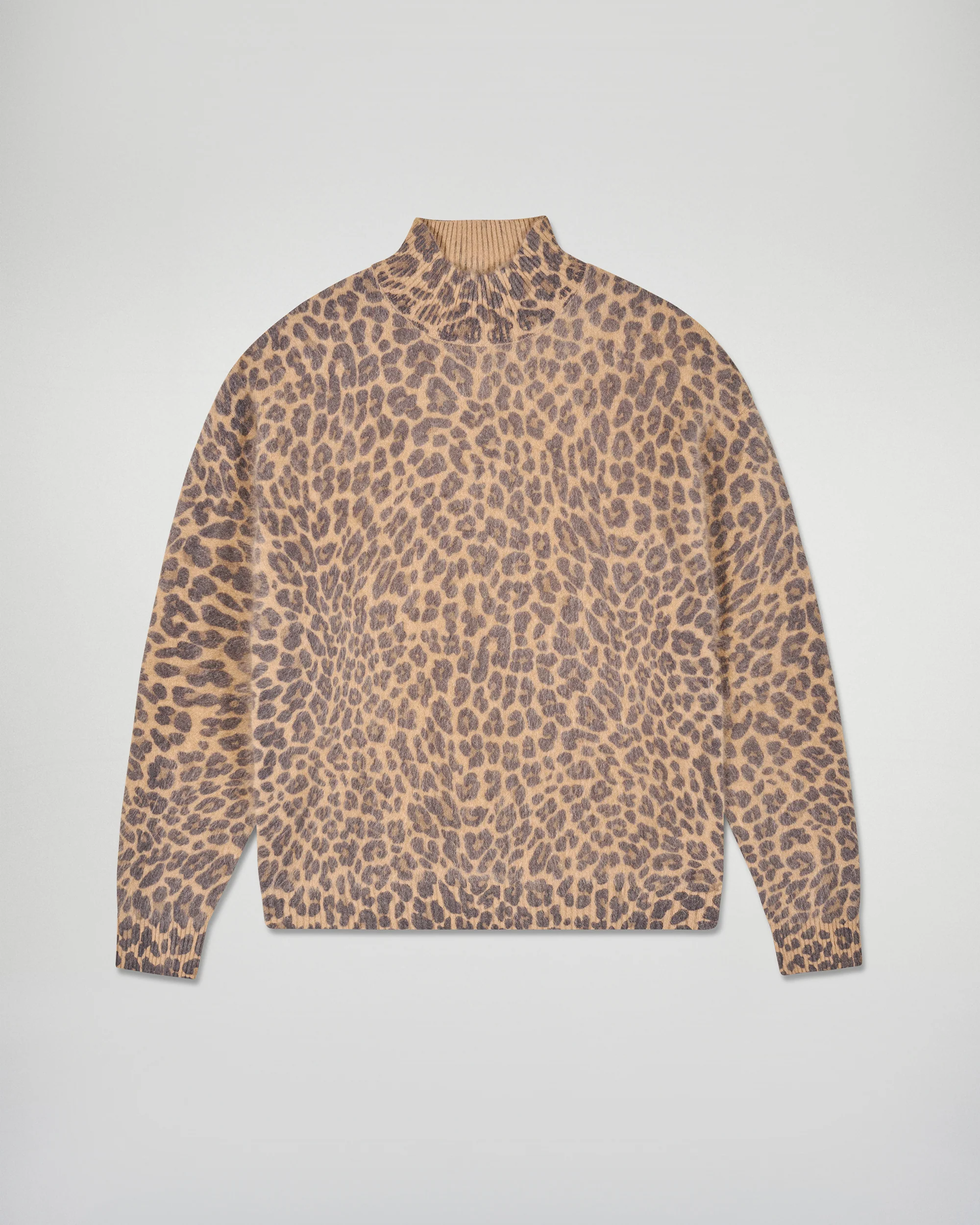 Brushed Cashmere Mock Neck Leopard Print Sweater (H25 / FEMME / Leopard) - Image 5
