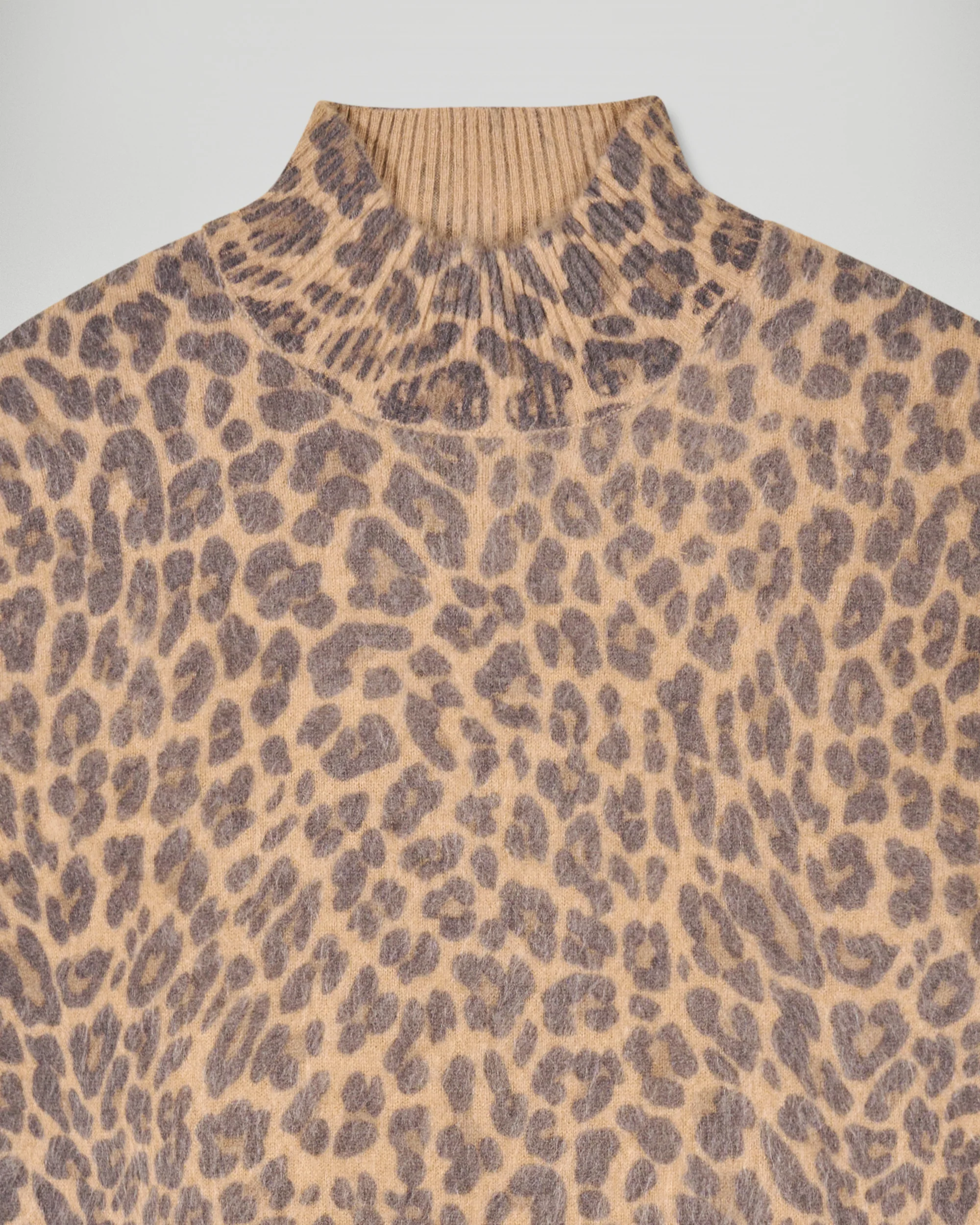 Brushed Cashmere Mock Neck Leopard Print Sweater (H25 / FEMME / Leopard) - Image 6