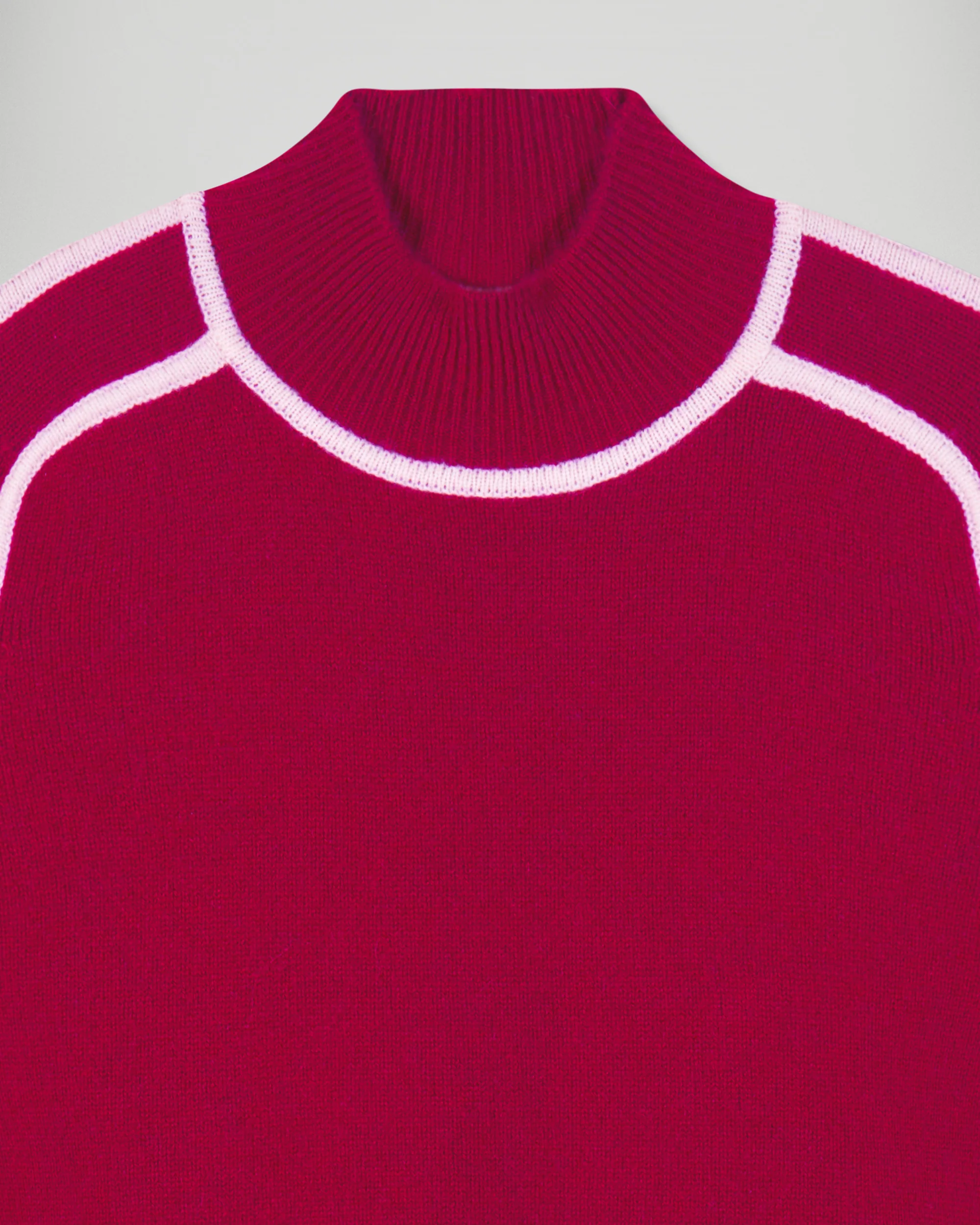 Mock-Neck Sweater with Contrast Edges (H25 / FEMME / Solar Burgundy) - Image 6