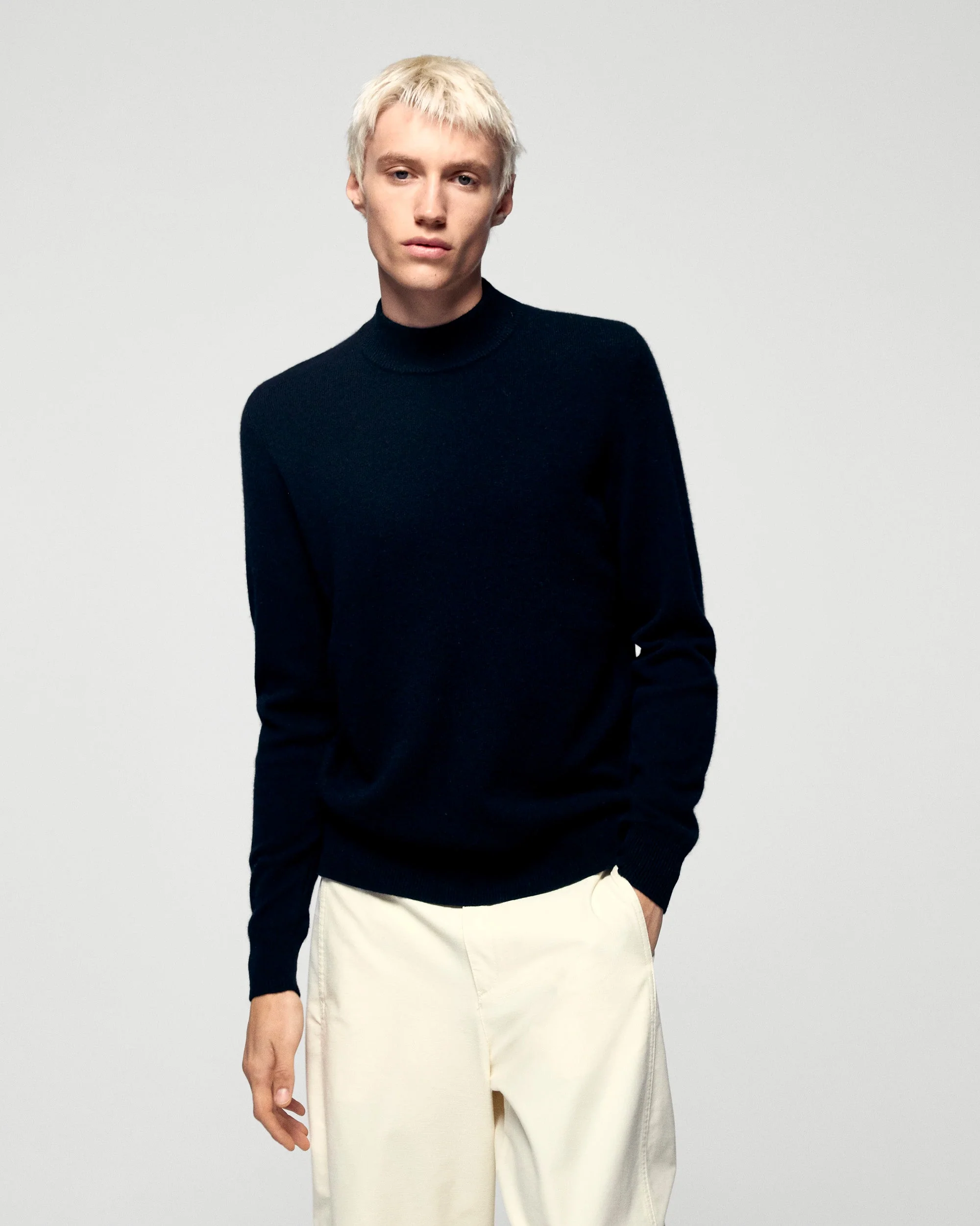 Mock Neck Sweater (H25 / HOMME / Black)