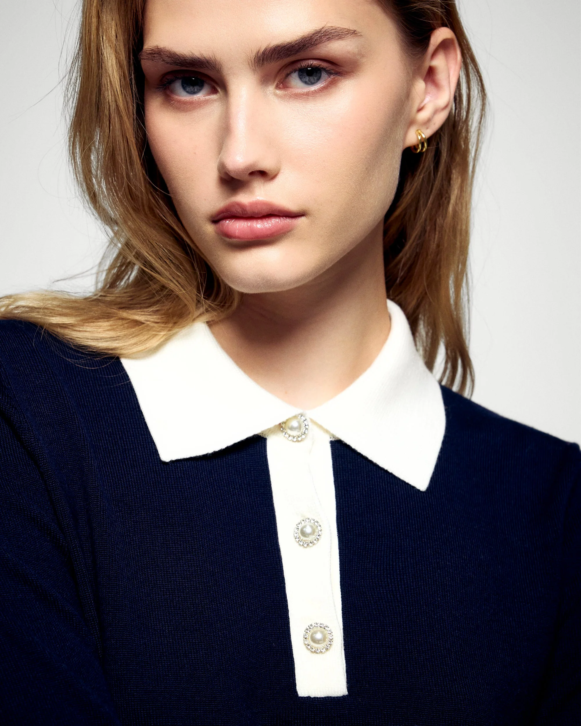 Polo neck sweater (H25 / FEMME / Navy / RWS) - Image 4