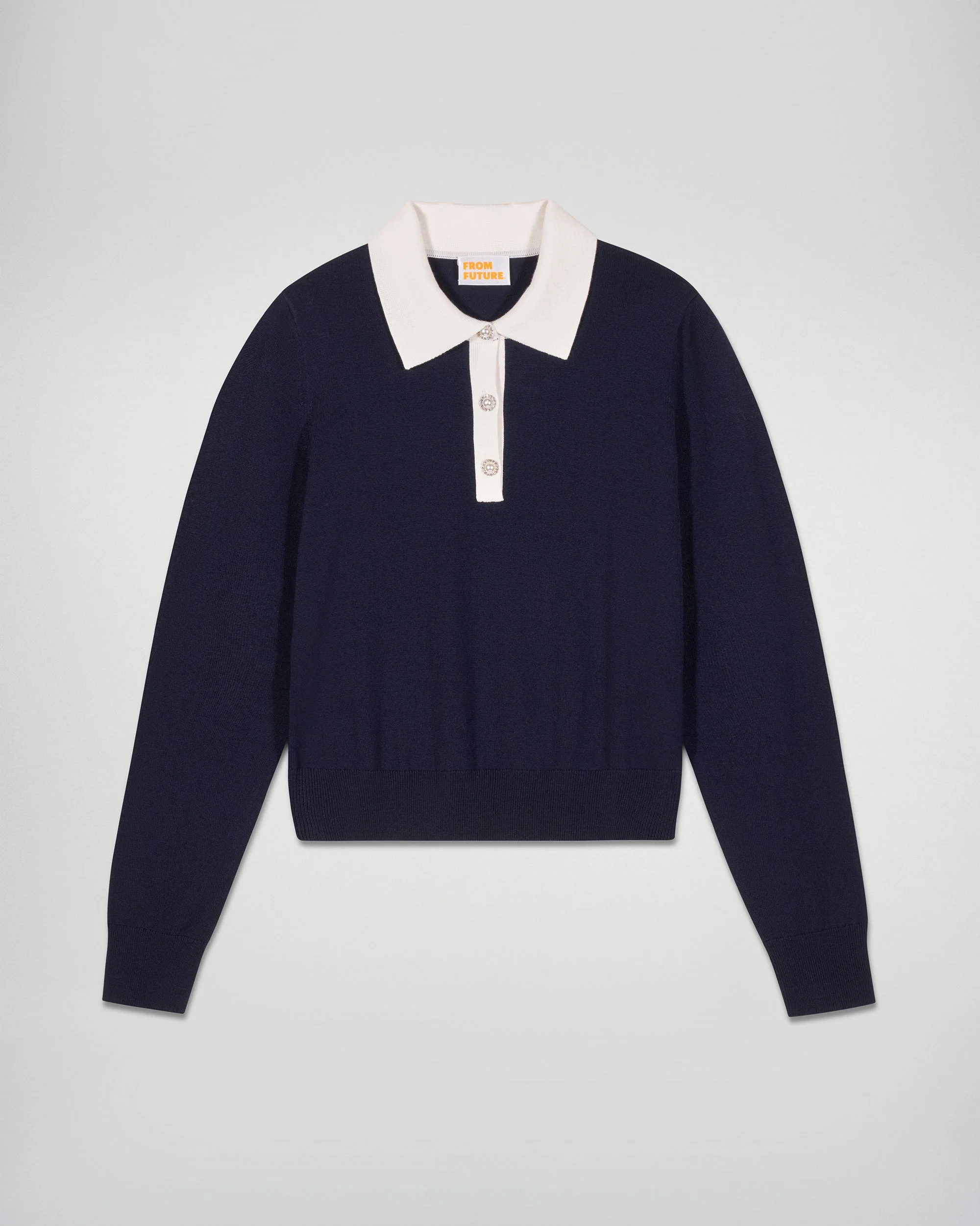 Polo neck sweater (H25 / FEMME / Navy / RWS) - Image 5