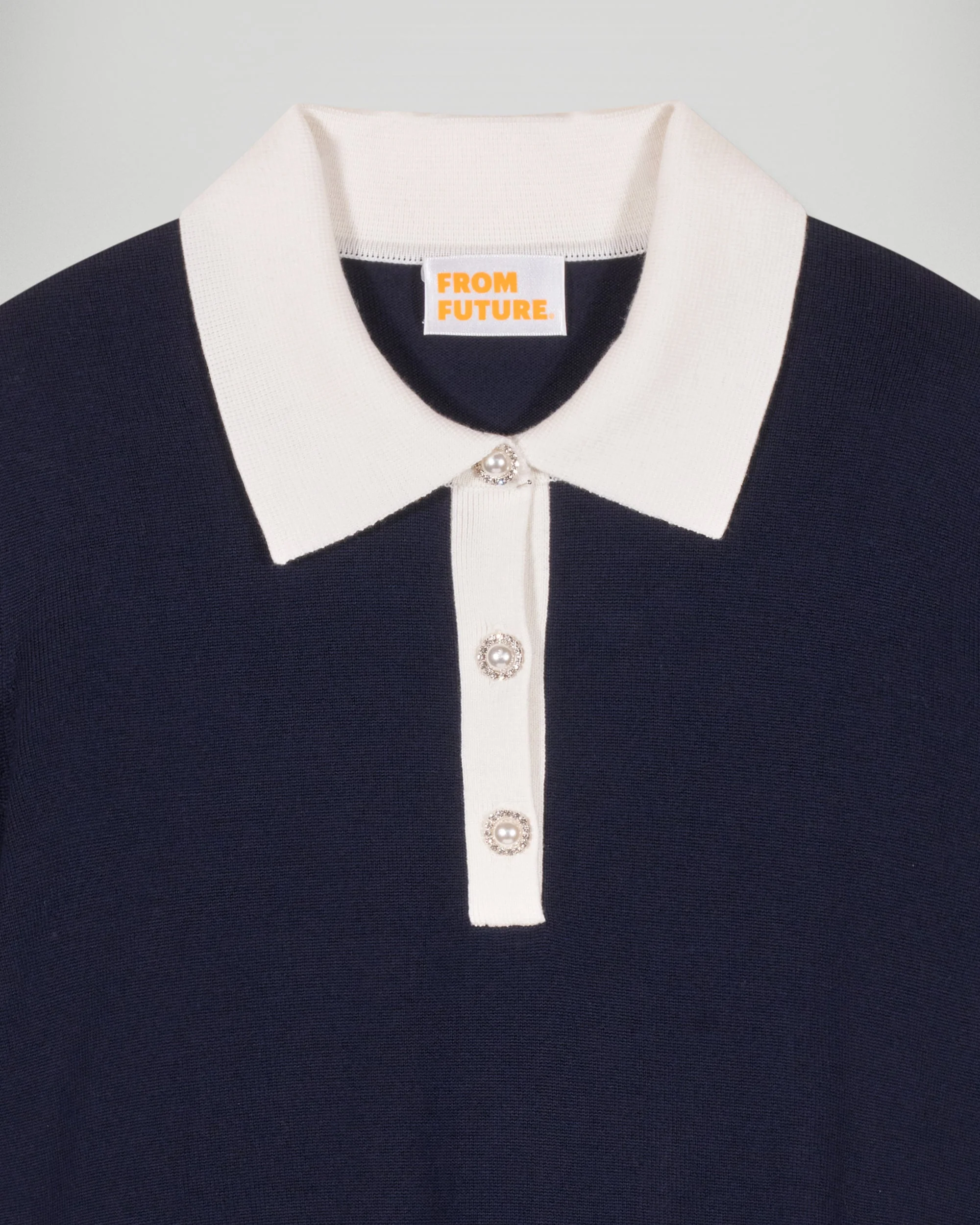 Polo neck sweater (H25 / FEMME / Navy / RWS) - Image 6