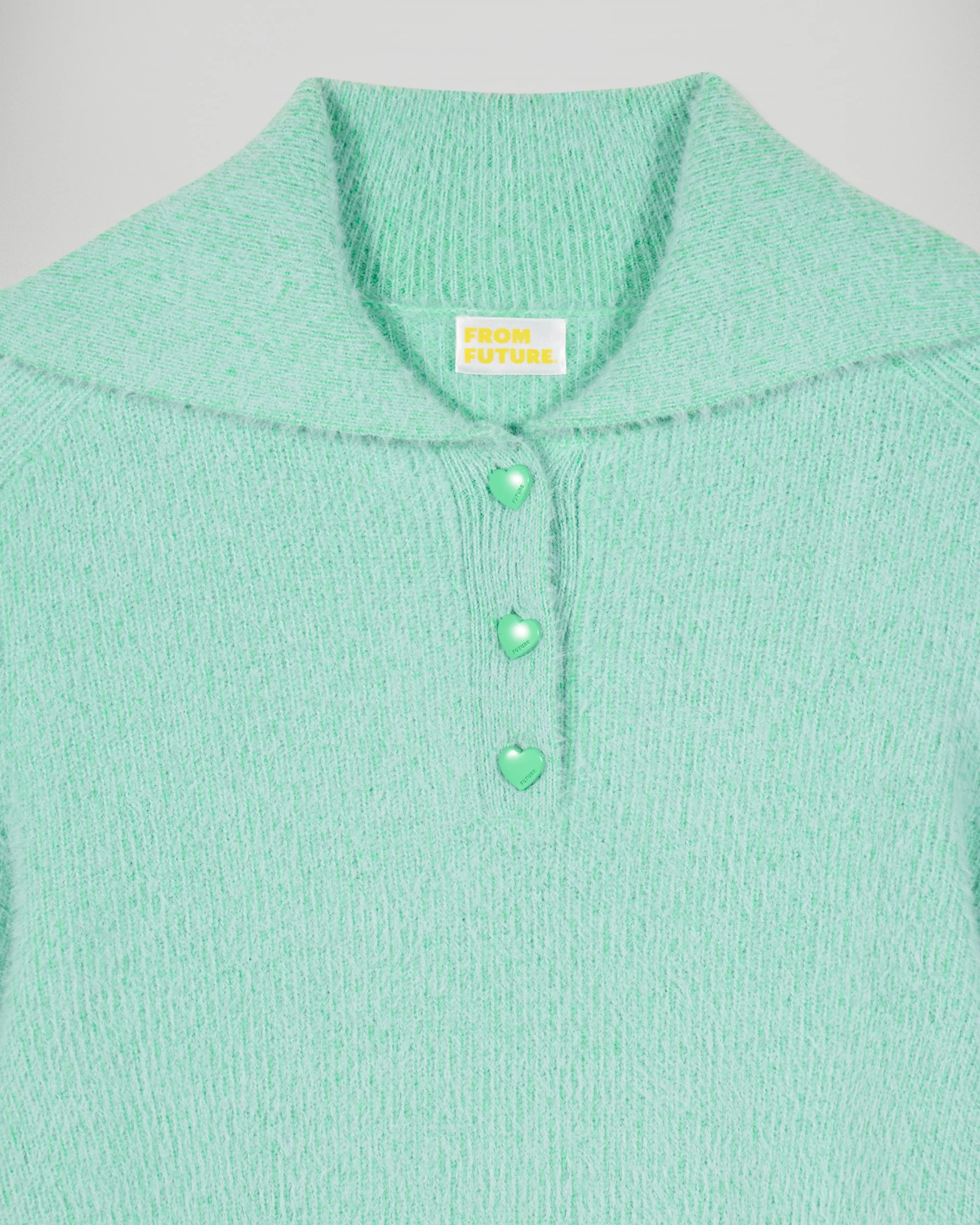 Polo Neck Sweater (H25 / WOMEN / Snowy Green) - Image 6