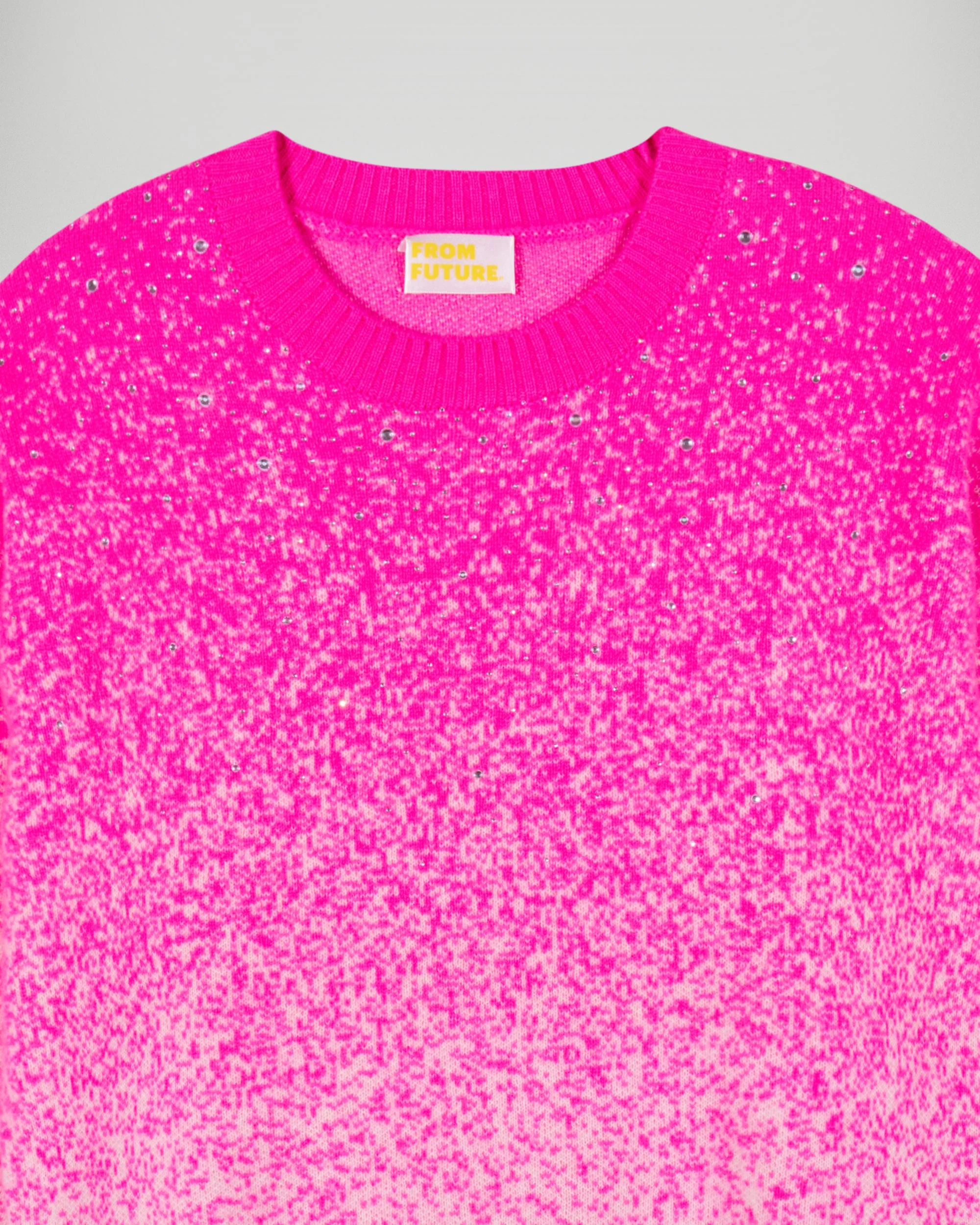 Rhinestone Crew Neck Sweater (H25 / FEMME / Cosmic Pink) - Image 7