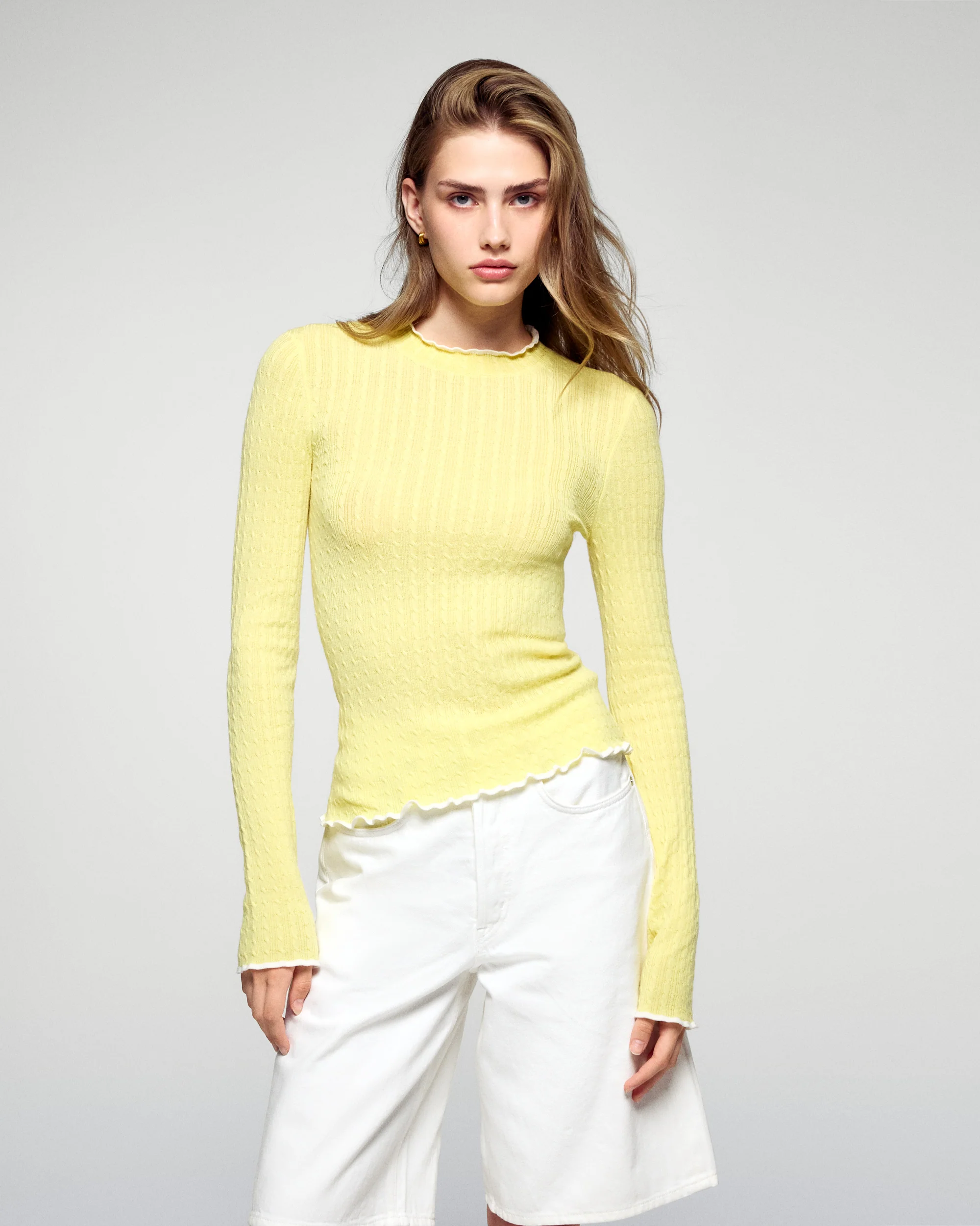 Crewneck Sweater (H25 / WOMEN / Creamy Yellow / RWS) - Image 3