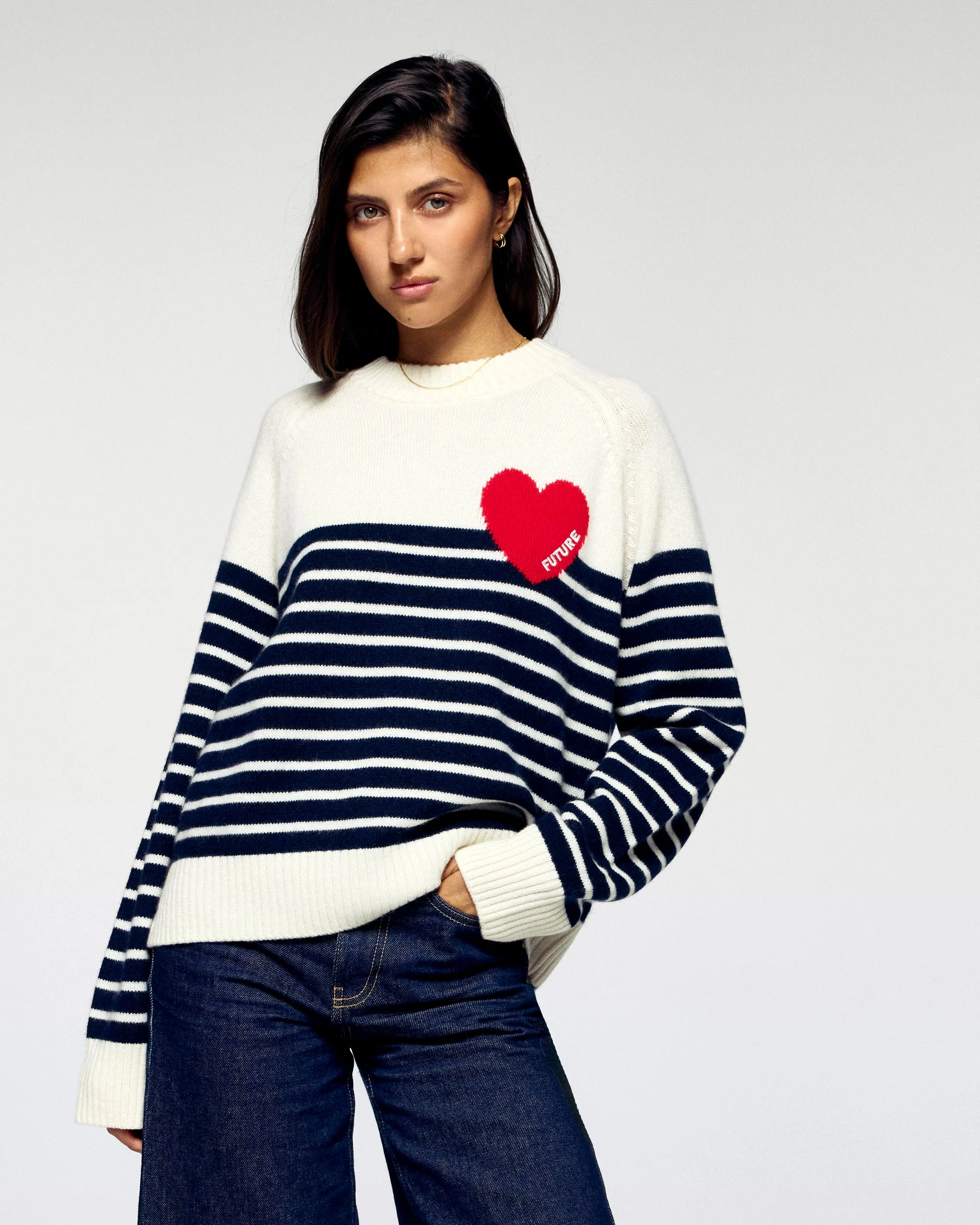 Crewneck Sweater (H25 / WOMEN / White)