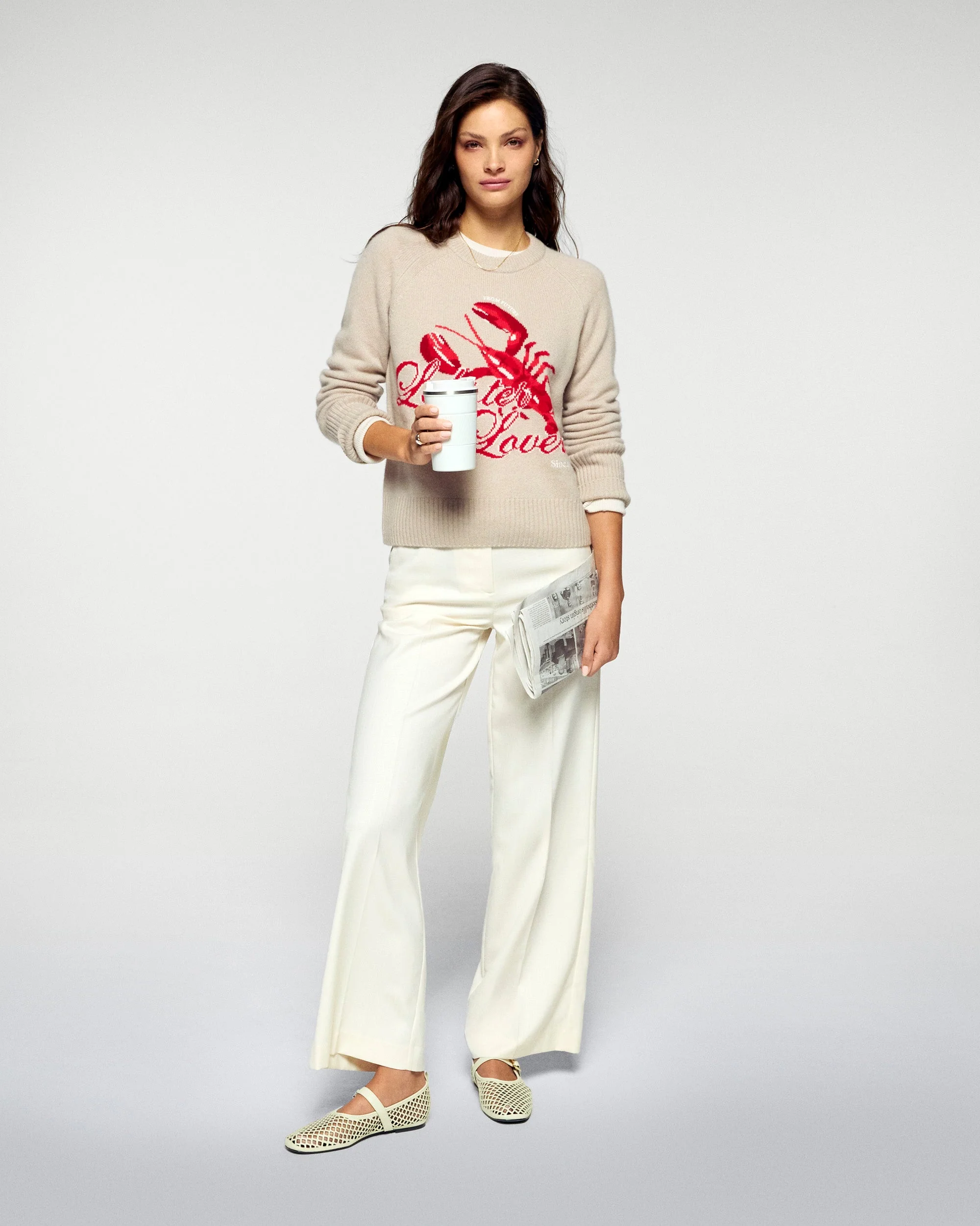 Crewneck Sweater (H25 / WOMEN / Iced Sand) - Image 3