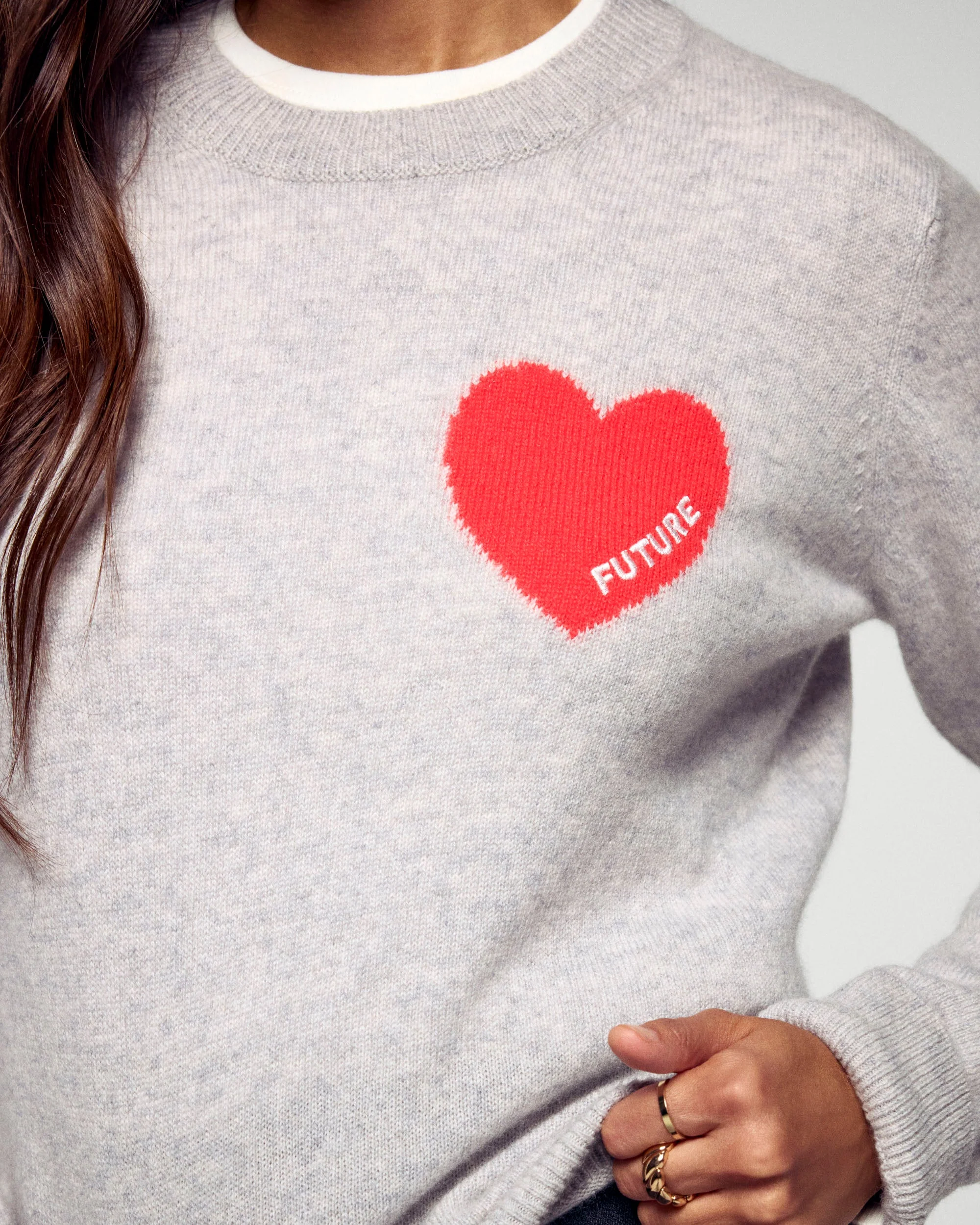 Crew Neck Sweater (H25 / FEMME / Light Heather Gray) - Image 2