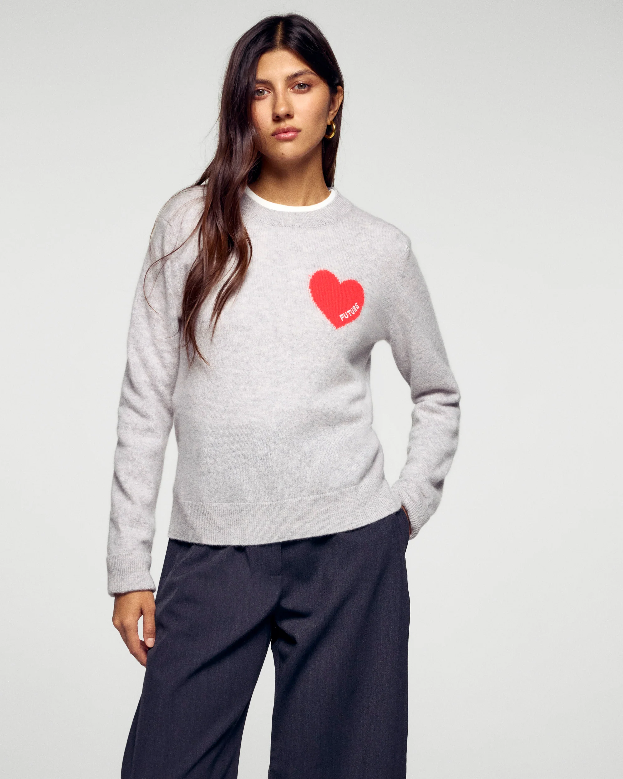 Crew Neck Sweater (H25 / FEMME / Light Heather Gray) - Image 3