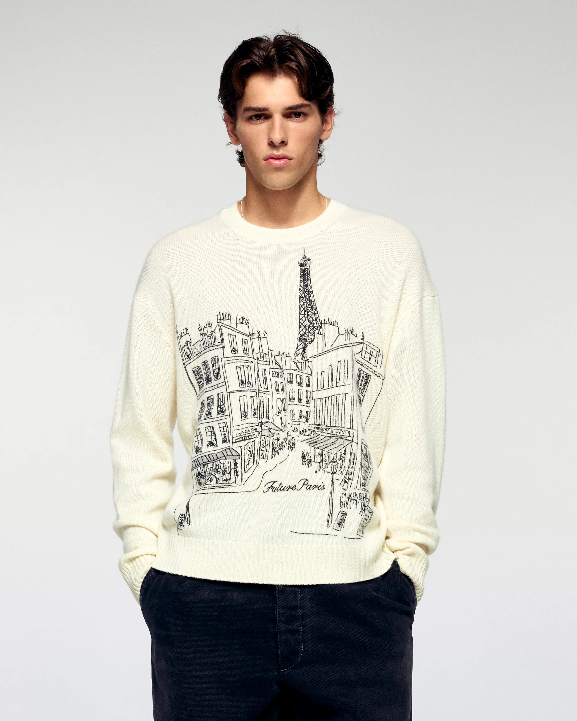 Crewneck Sweater Paris (H25 / MEN / Ecru)