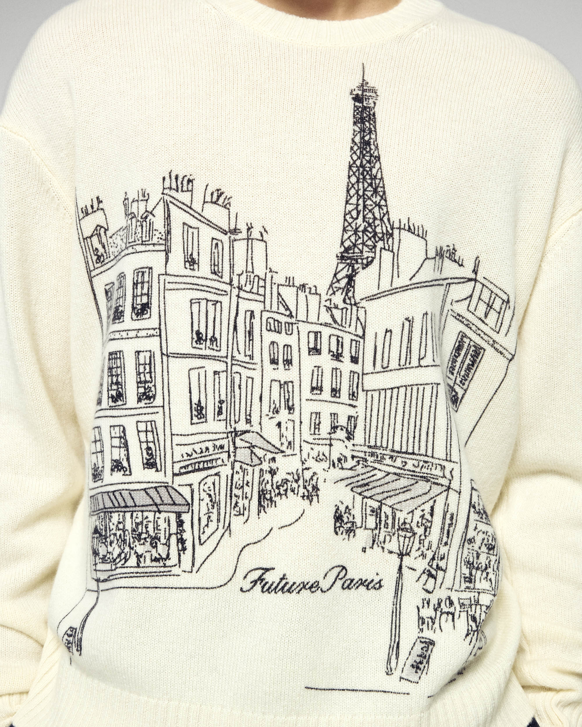Crewneck Sweater Paris (H25 / MEN / Ecru) - Image 2