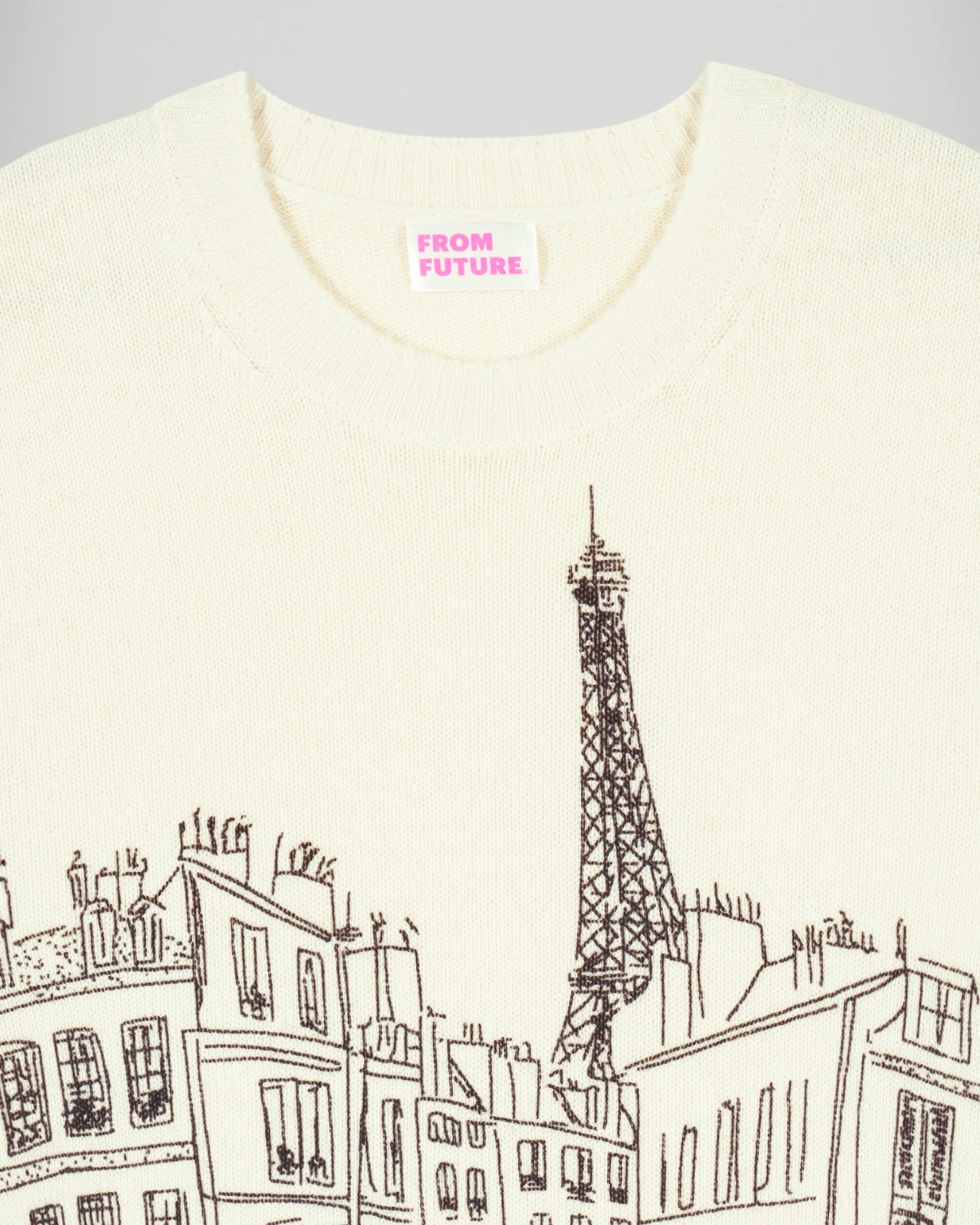 Crewneck Sweater Paris (H25 / MEN / Ecru) - Image 6